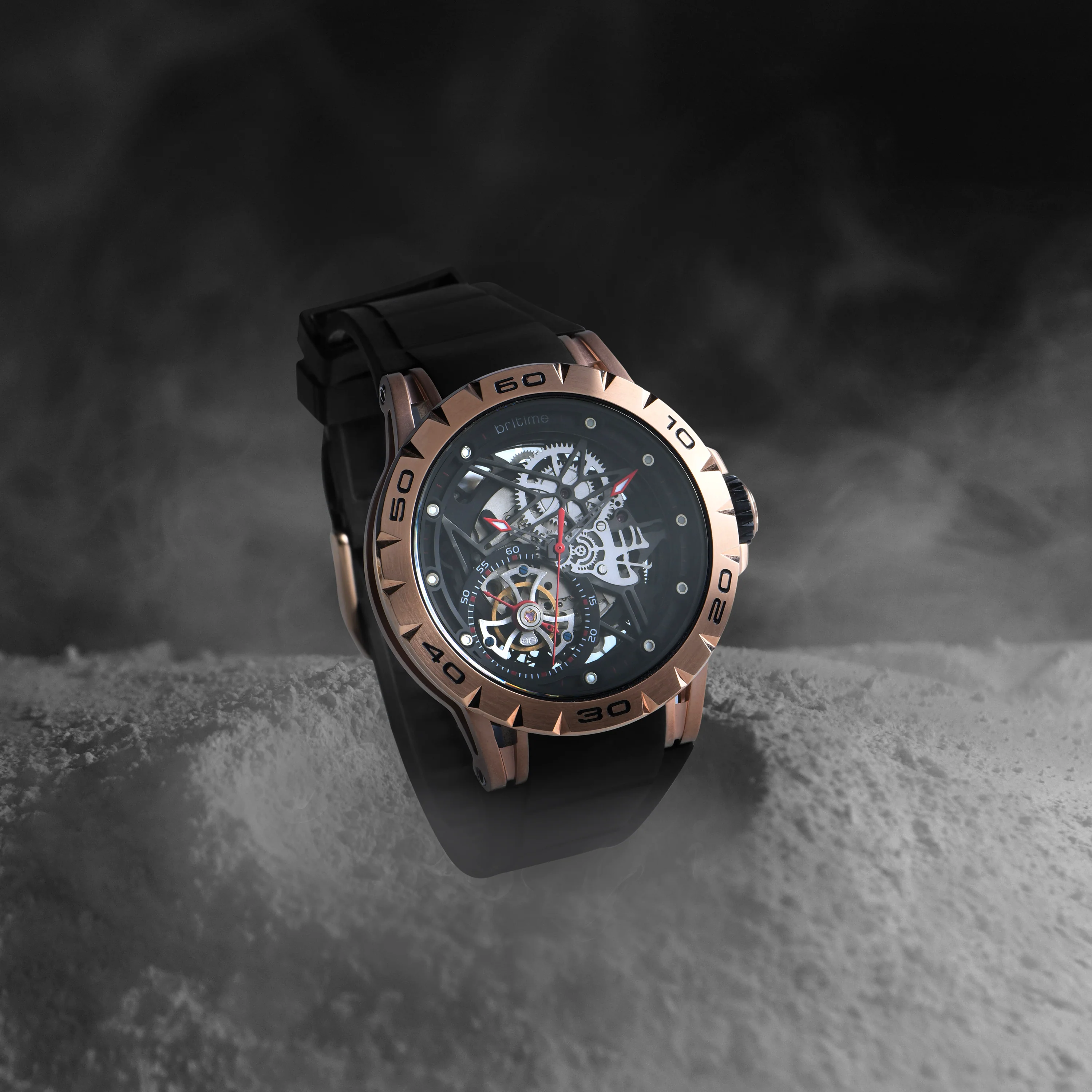 Crescent Men Automatic Black Dial Analog Silicone Watch 227-P30406 - Image 3