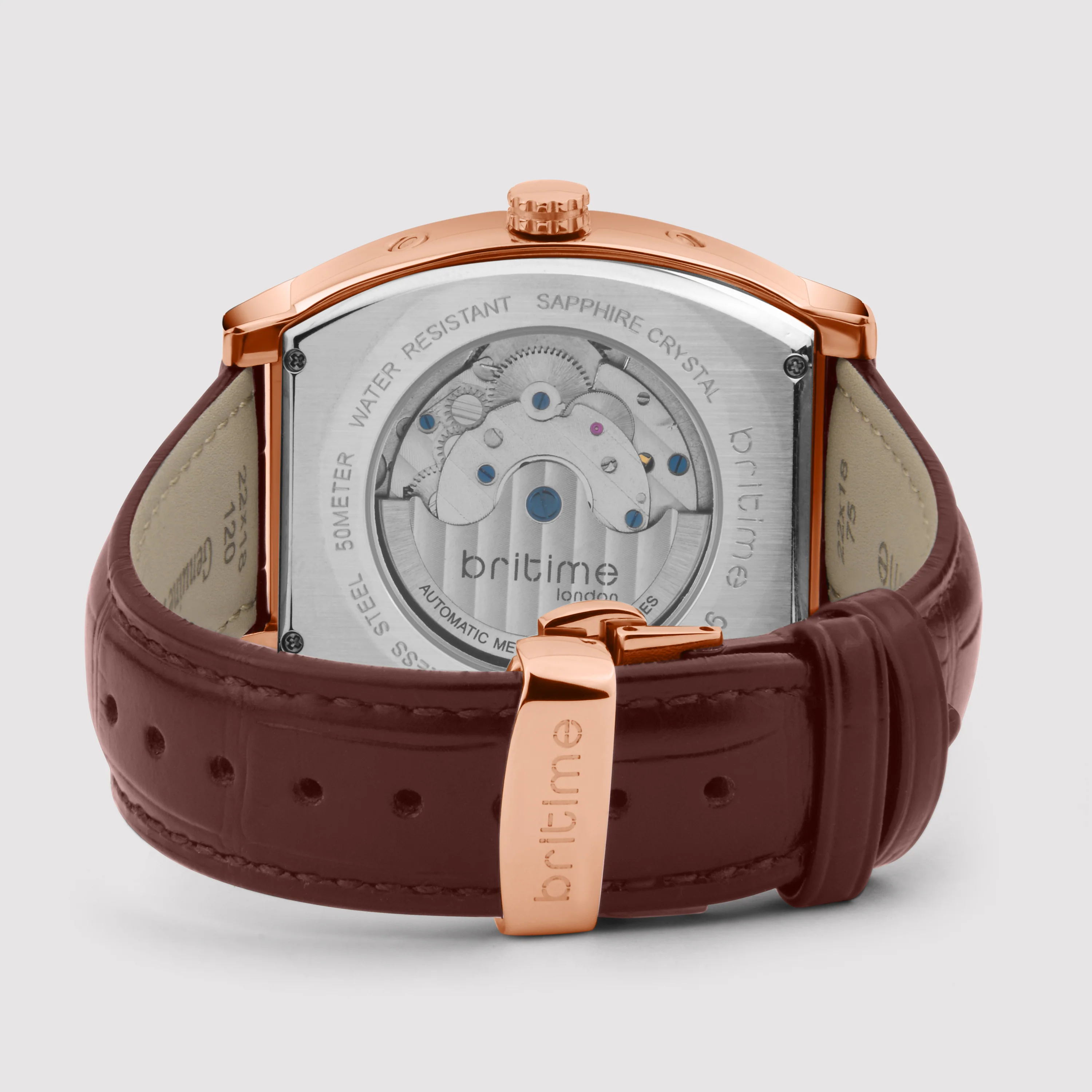 Galaxy Men Automatic Silver Dial Multi-Function Leather Watch 985-L30308 - Image 7