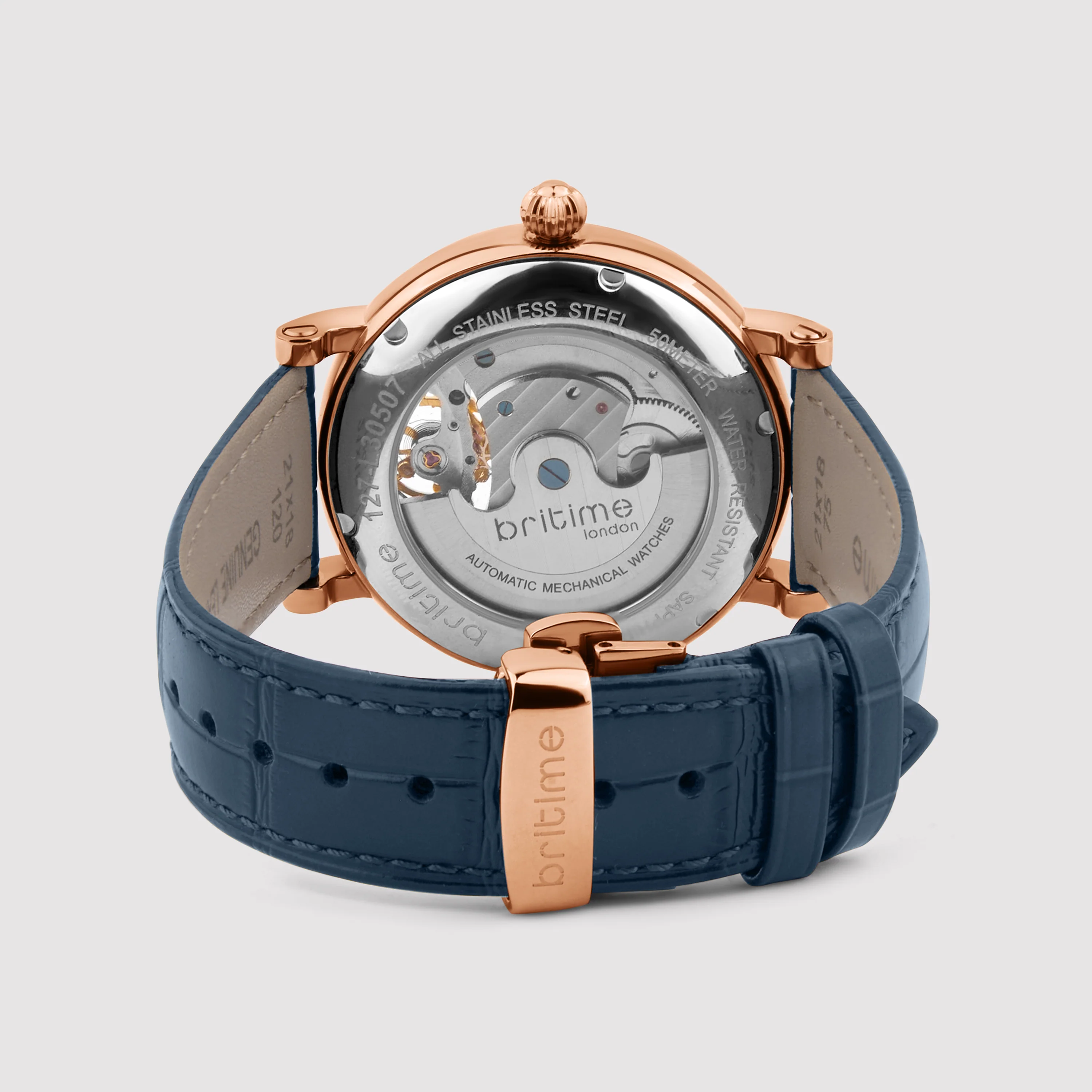 Jupiter Men Automatic Blue Dial Analog Leather Watch 127-L30507 - Image 7