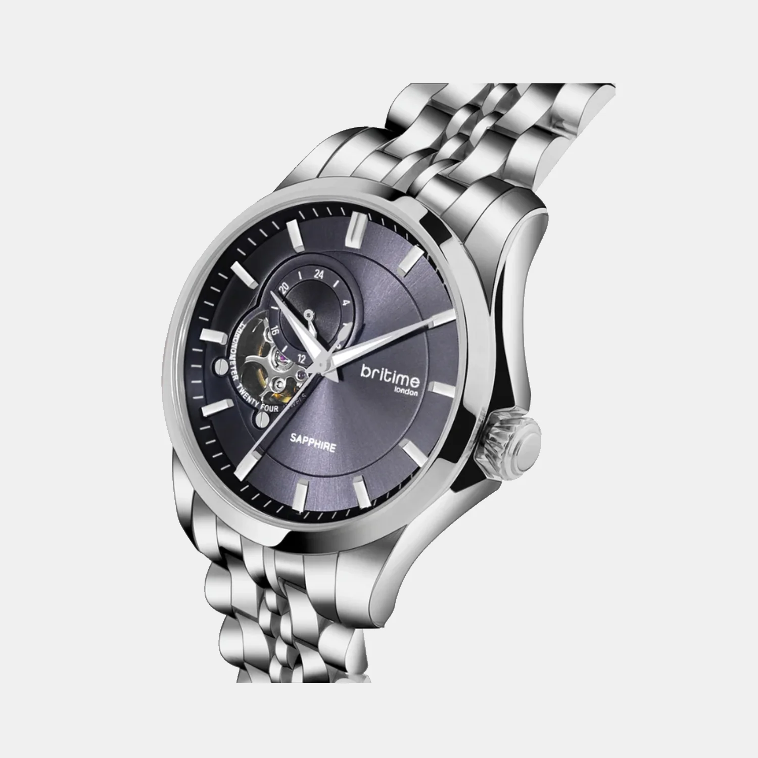 Men Automatic Black Dial Analog Metal Watch 166-M10501 - Image 3