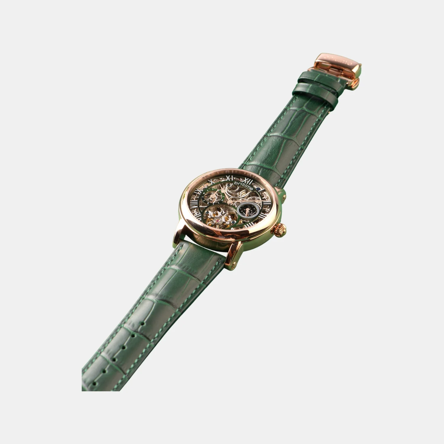 Men Automatic Green Dial Multi-Function Leather Watch 786-L31412 - Image 8