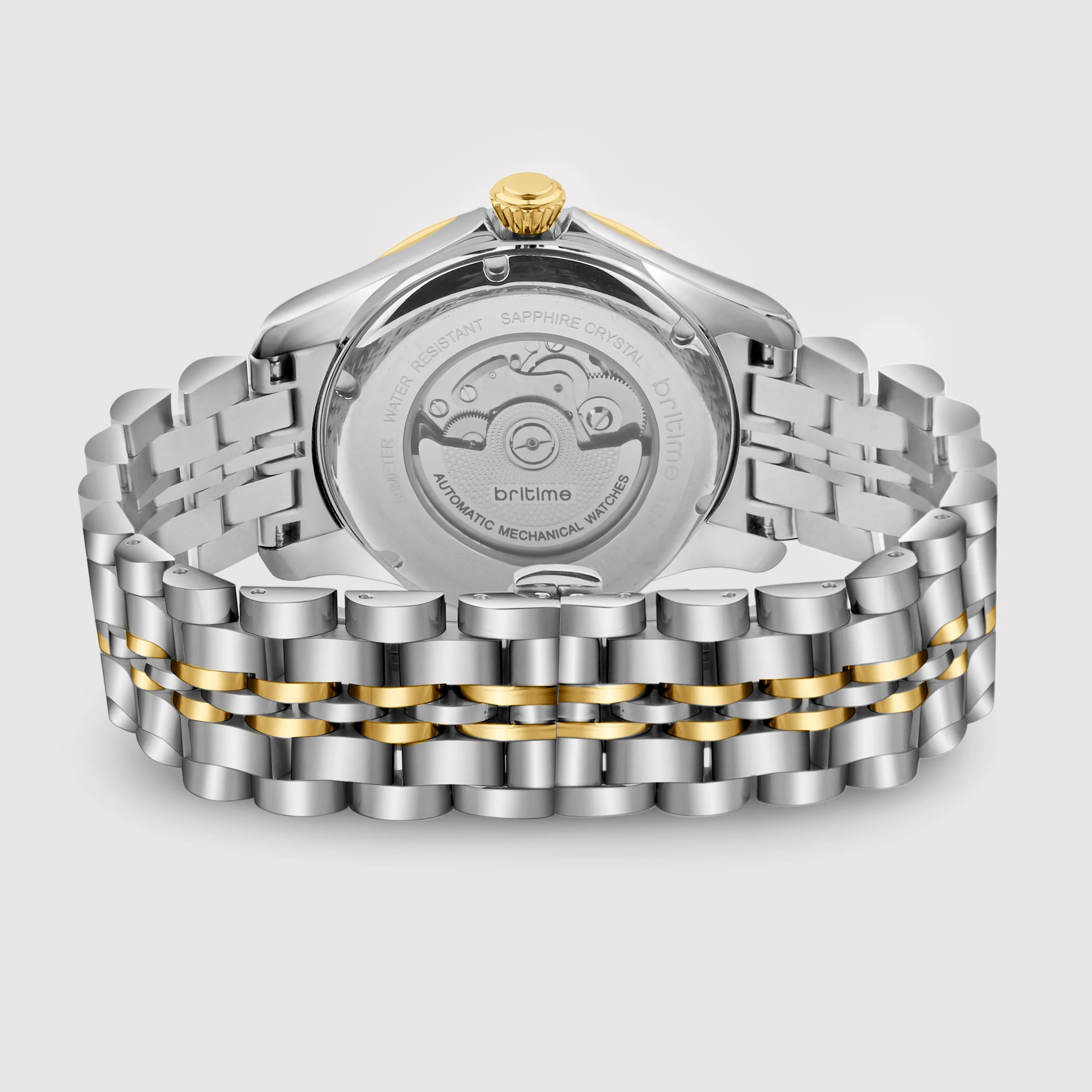 Men Automatic Gold Dial Multi-Function Metal Watch 166-M20904 - Image 5
