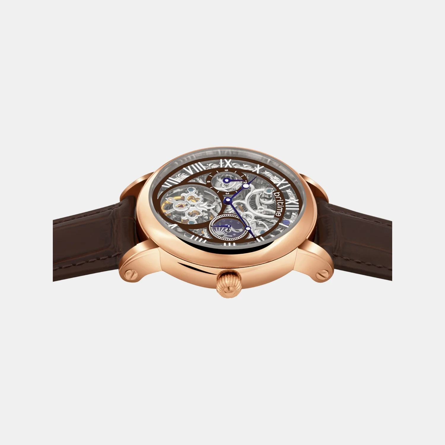 Men Automatic Silver Dial Analog Leather Watch 786-L30608 - Image 6