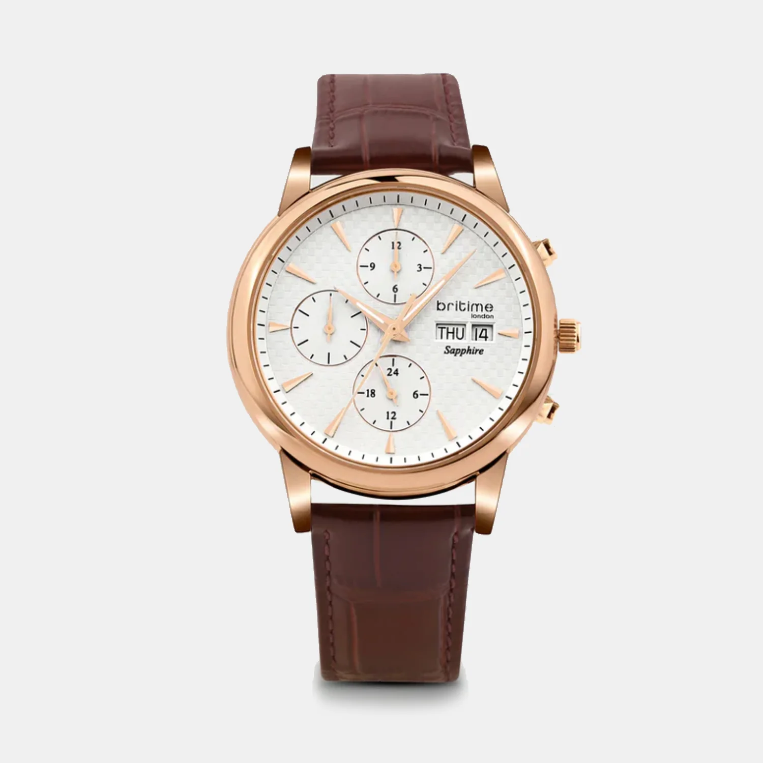 Men Automatic Silver Dial Analog Leather Watch 928-L30308 - Image 2