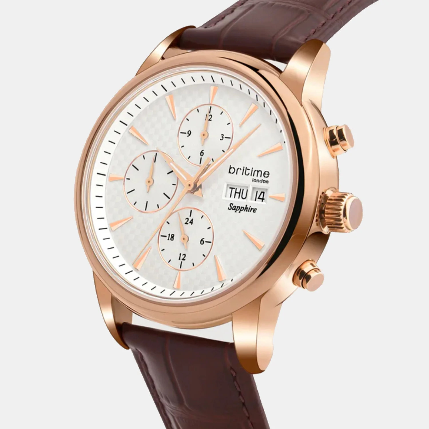 Men Automatic Silver Dial Analog Leather Watch 928-L30308 - Image 3