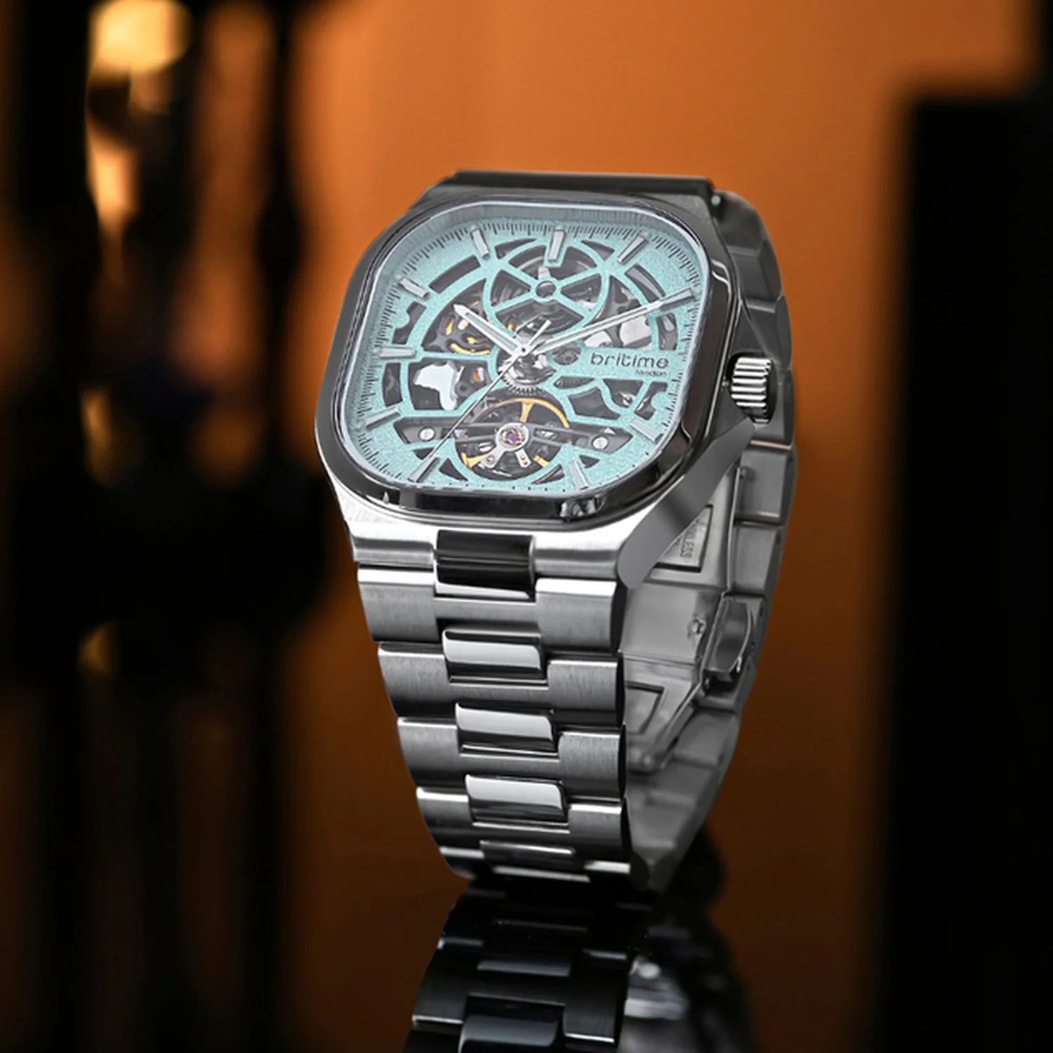 Monarch Men Automatic Blue Dial Analog Steel Watch 969-M11801 - Image 7