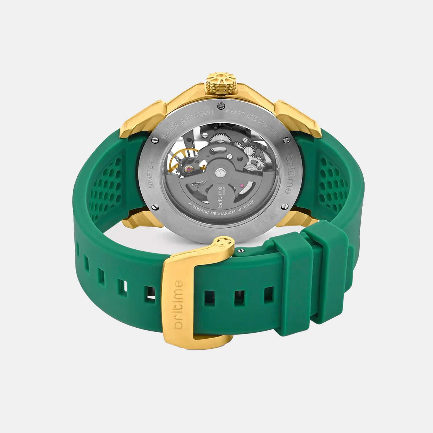 Quantum Men Automatic Green Dial Analog Silicone Watch 395-P21412 - Image 6