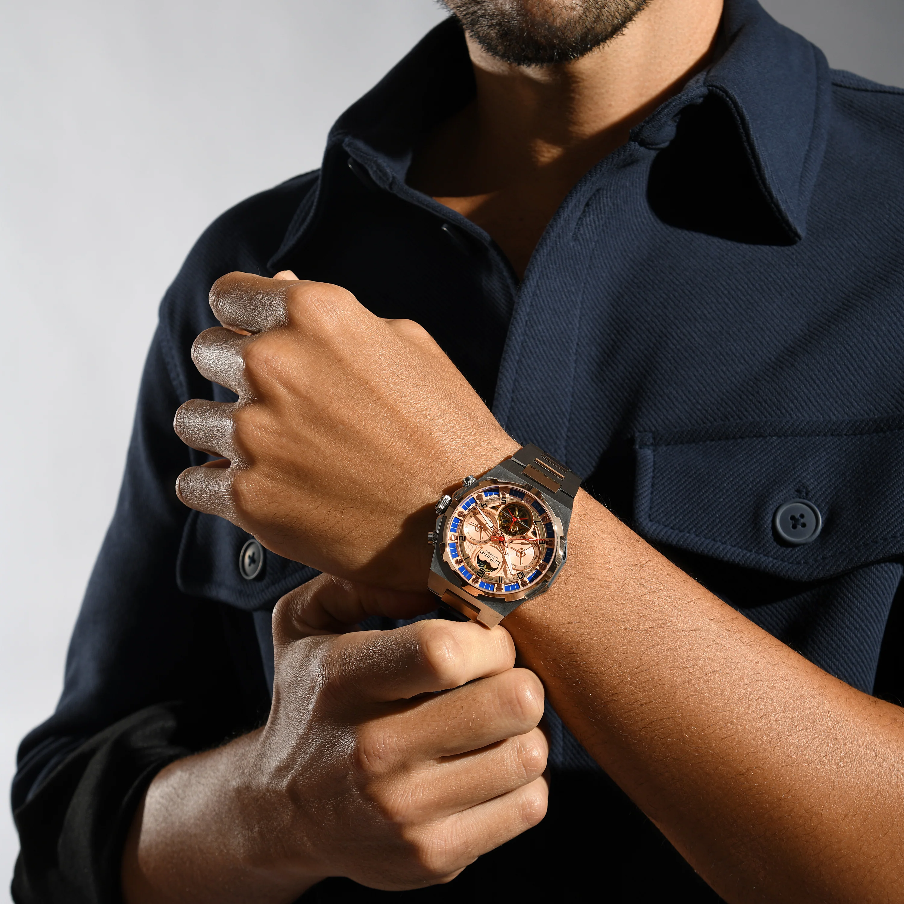 Taurus Men Automatic Rose Gold Dial Multi-Function Metal Watch 489-M30705 - Image 5
