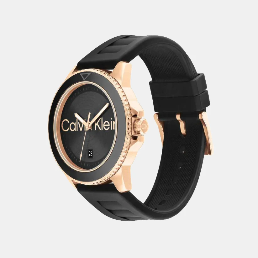 Aqueous Men Quartz Black Dial Analog Silicone Watch 25200425 - Image 2