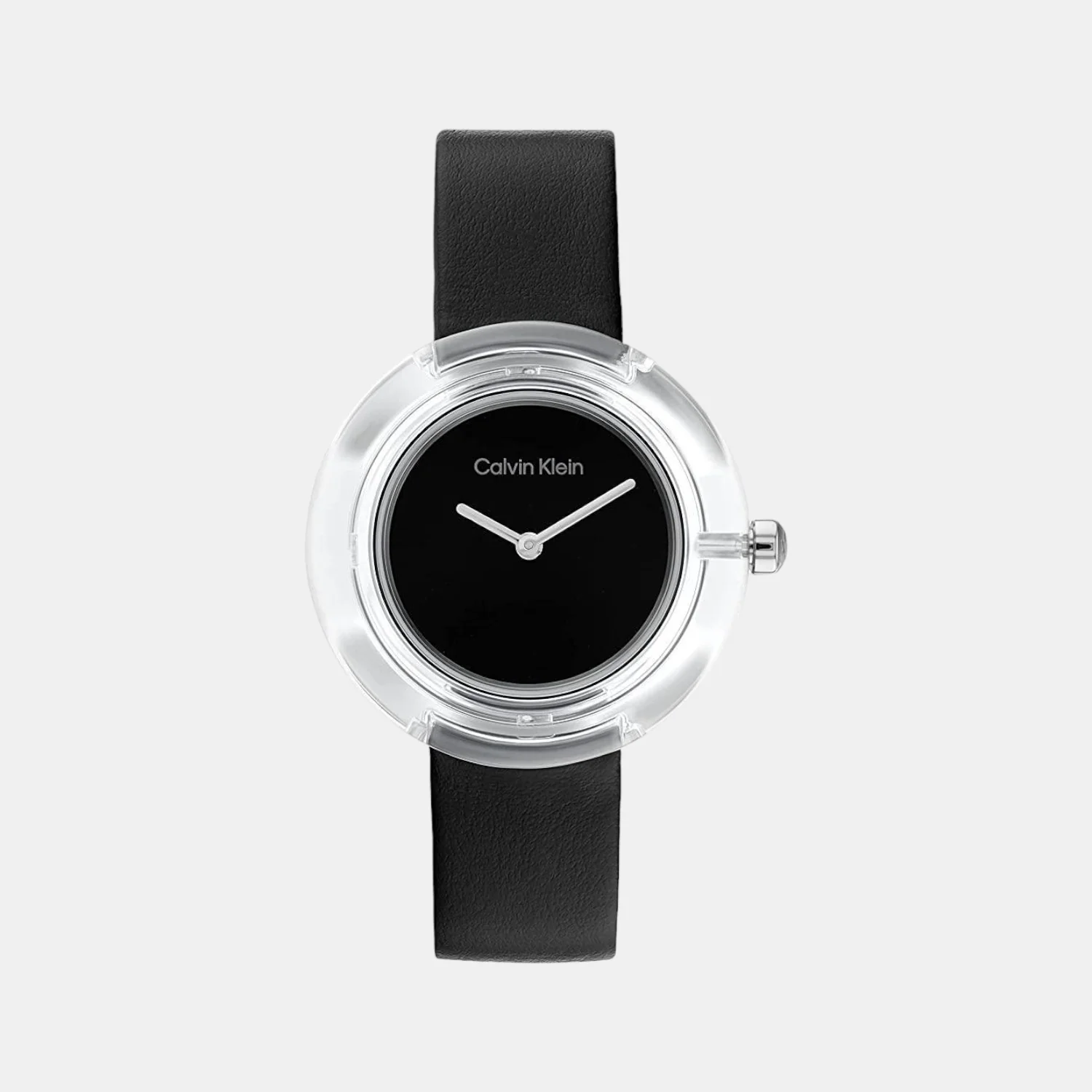 Circular Women Quartz Black Dial Analog Leather Watch 25200020