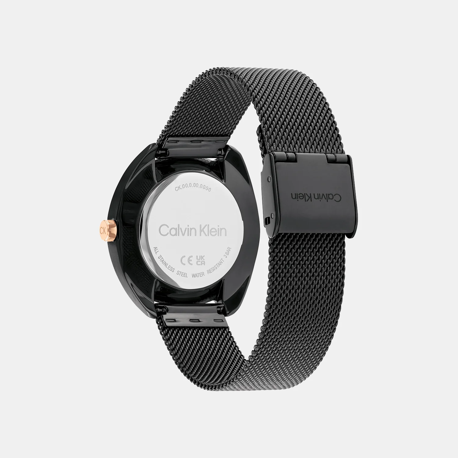 Ck Adorn Women Quartz Black Dial Analog Mesh Watch 25200272 - Image 3