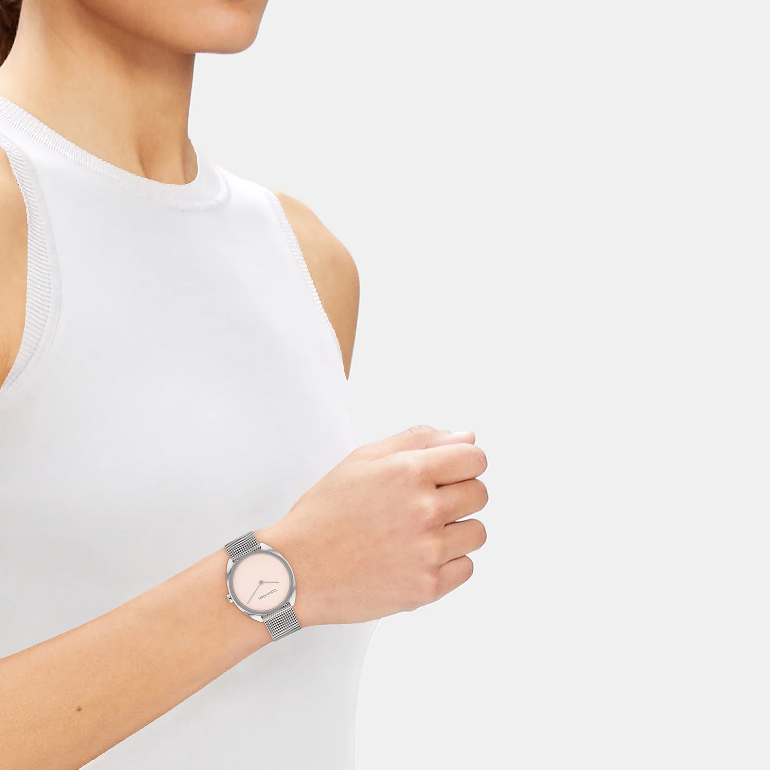 Ck Adorn Women Quartz Blush Dial Analog Mesh Watch 25200269 - Image 4