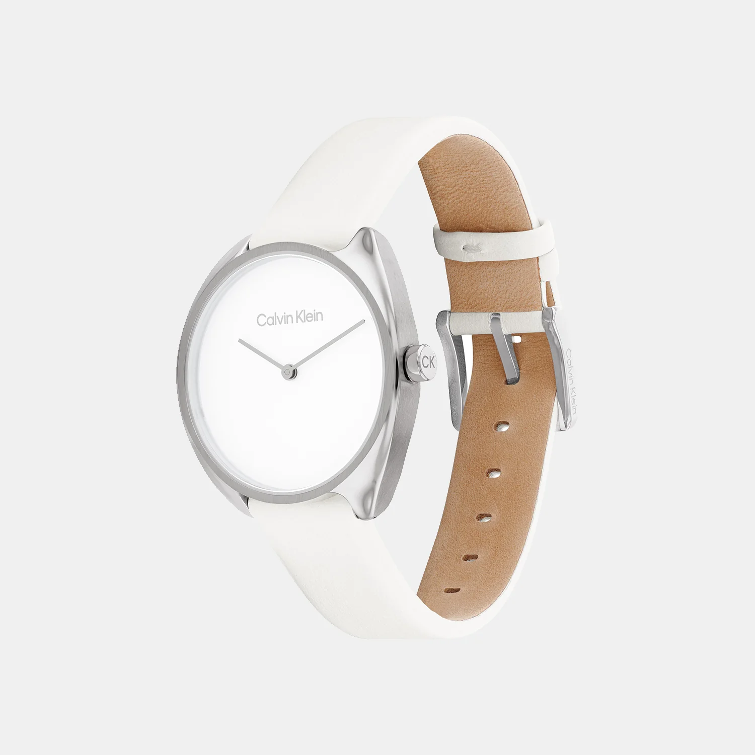 Ck Adorn Women Quartz White Dial Analog Leather Watch 25200274 - Image 2