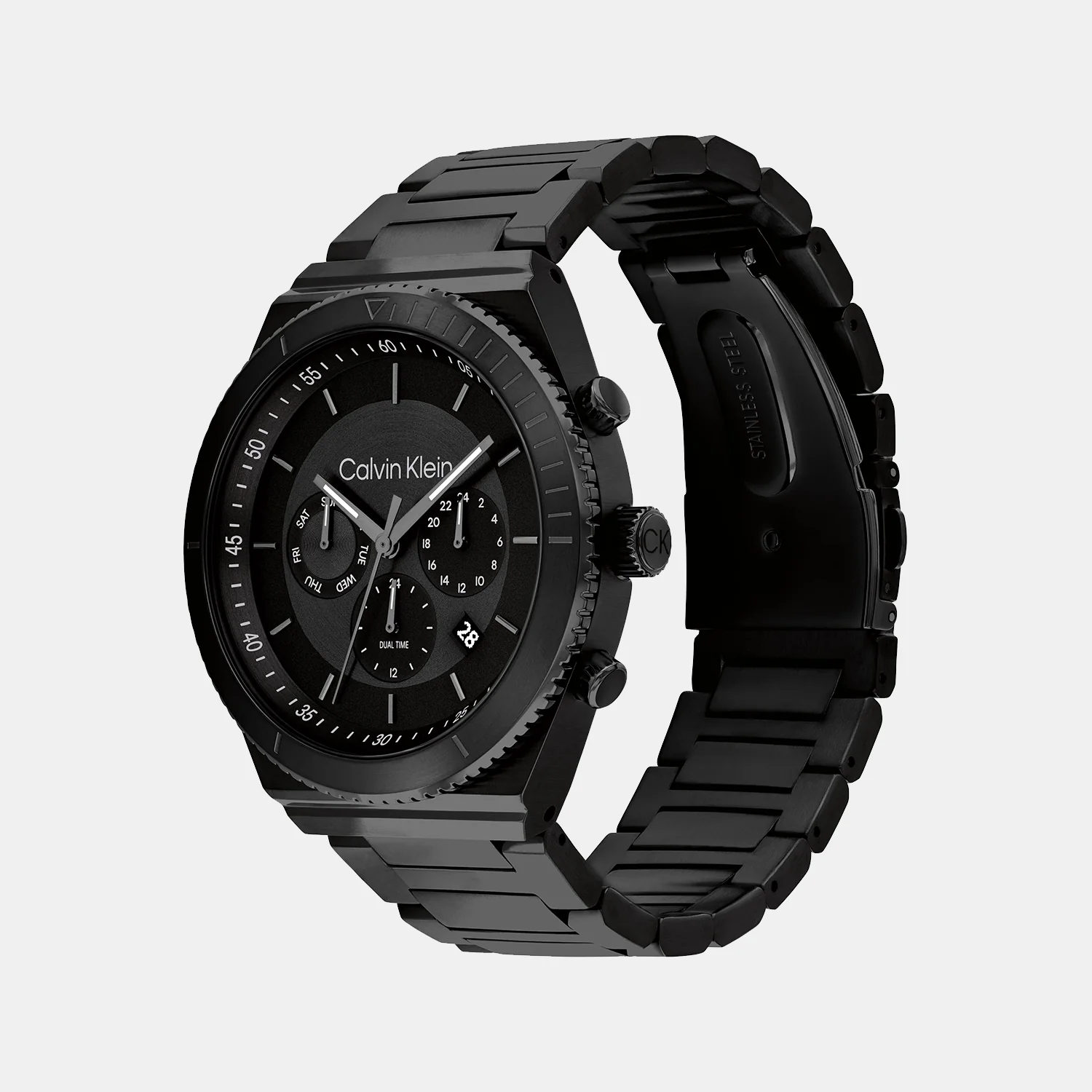 Ck Fearless Men Quartz Black Dial Chronograph Stainless Steel Watch 25200303 - Image 2