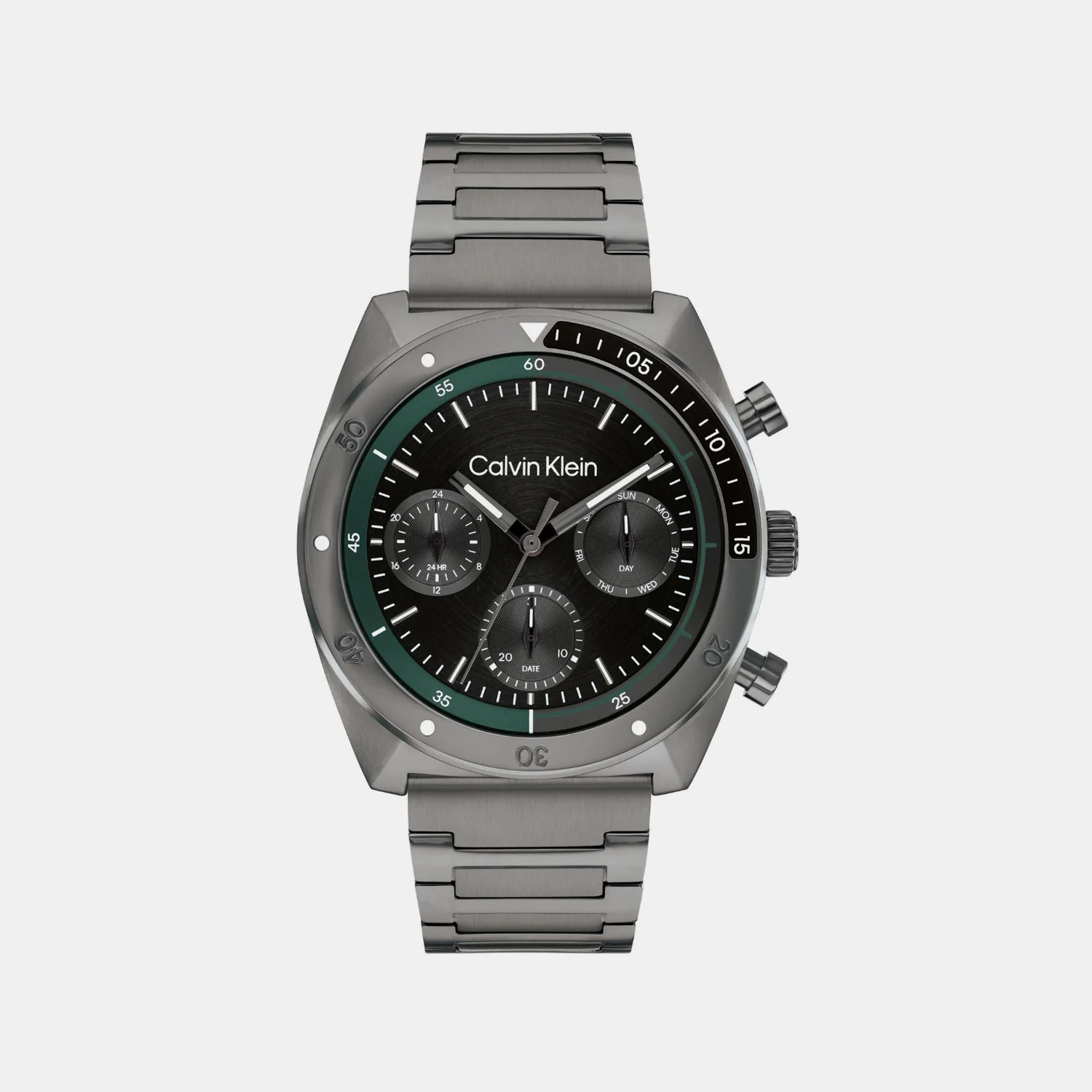 Ck Flex Men Quartz Black Dial Multi-Function Stainless Steel Watch 25200466