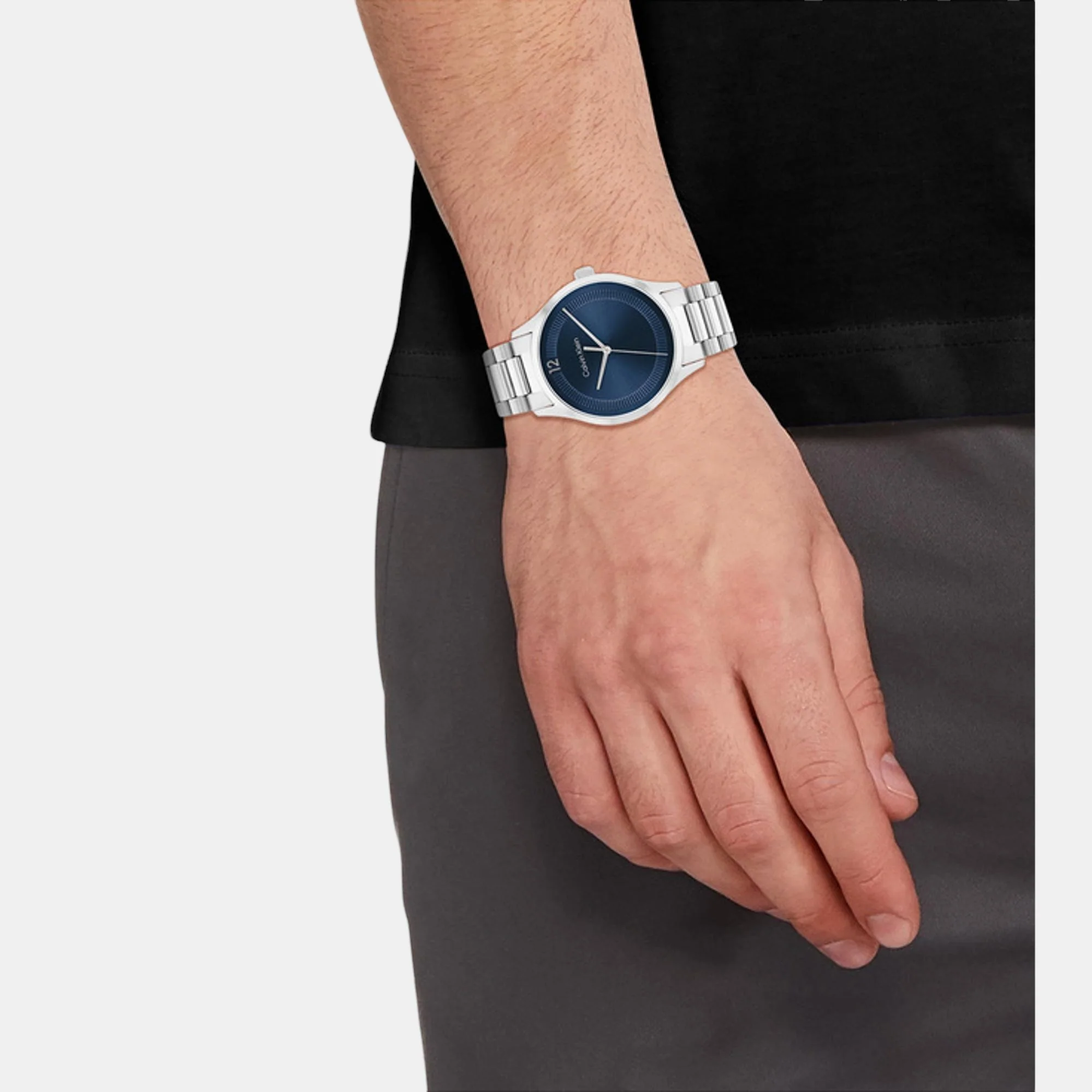 Ck Iconic Unisex Quartz Blue Dial Analog Stainless Steel Watch 25200225 - Image 4