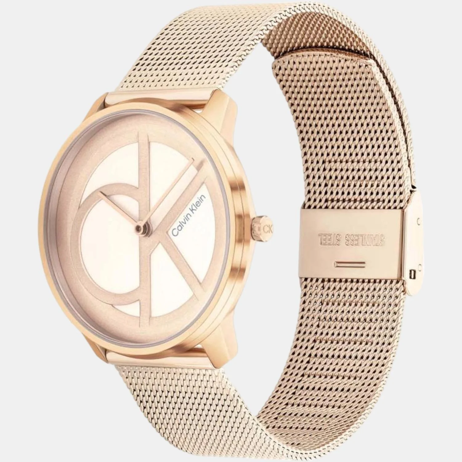 Ck Iconic Unisex Quartz Gold Dial Analog Stainless Steel Watch 25200035 - Image 3