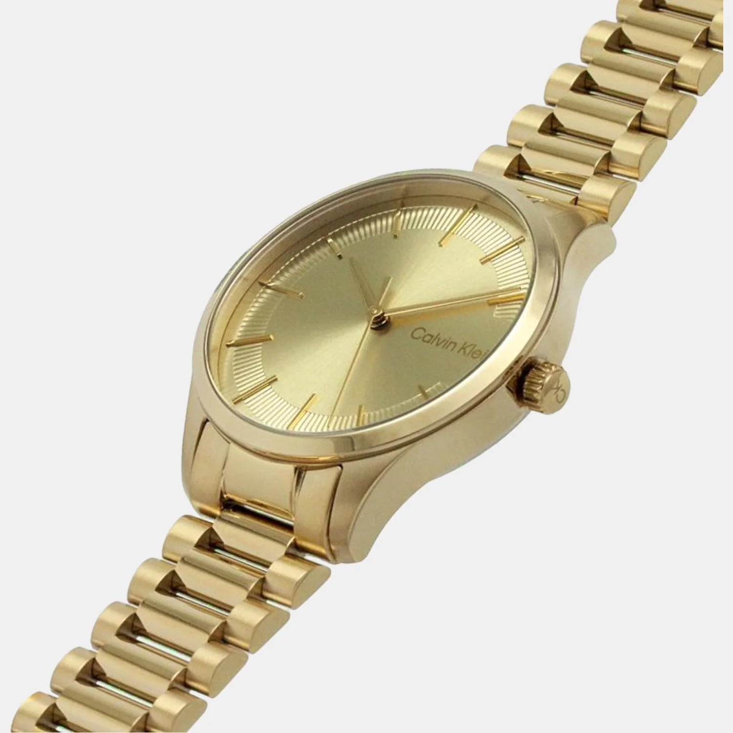 Ck Iconic Unisex Quartz Gold Dial Analog Stainless Steel Watch 25200038 - Image 4