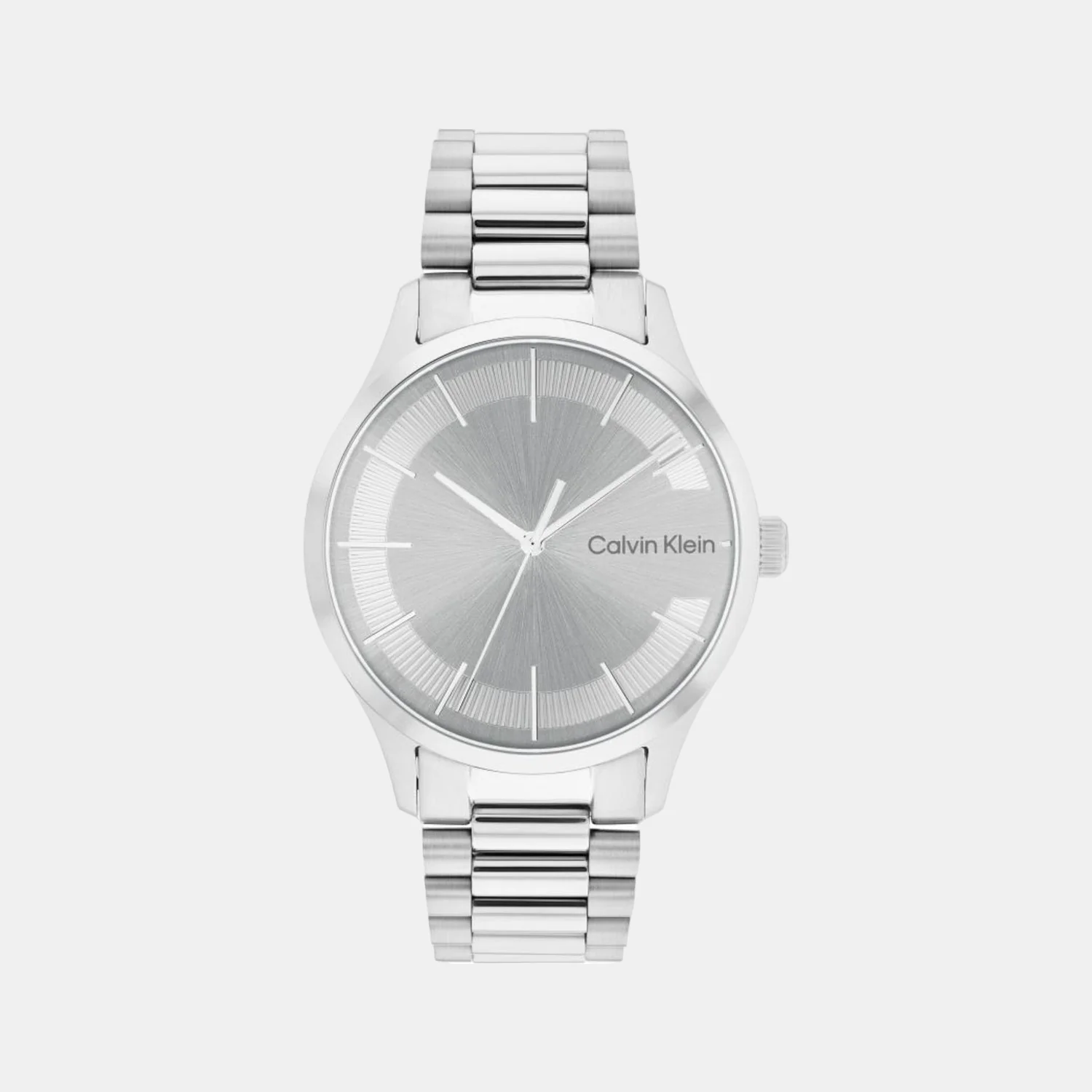 Ck Iconic Unisex Quartz Grey Dial Analog Stainless Steel Watch 25200036