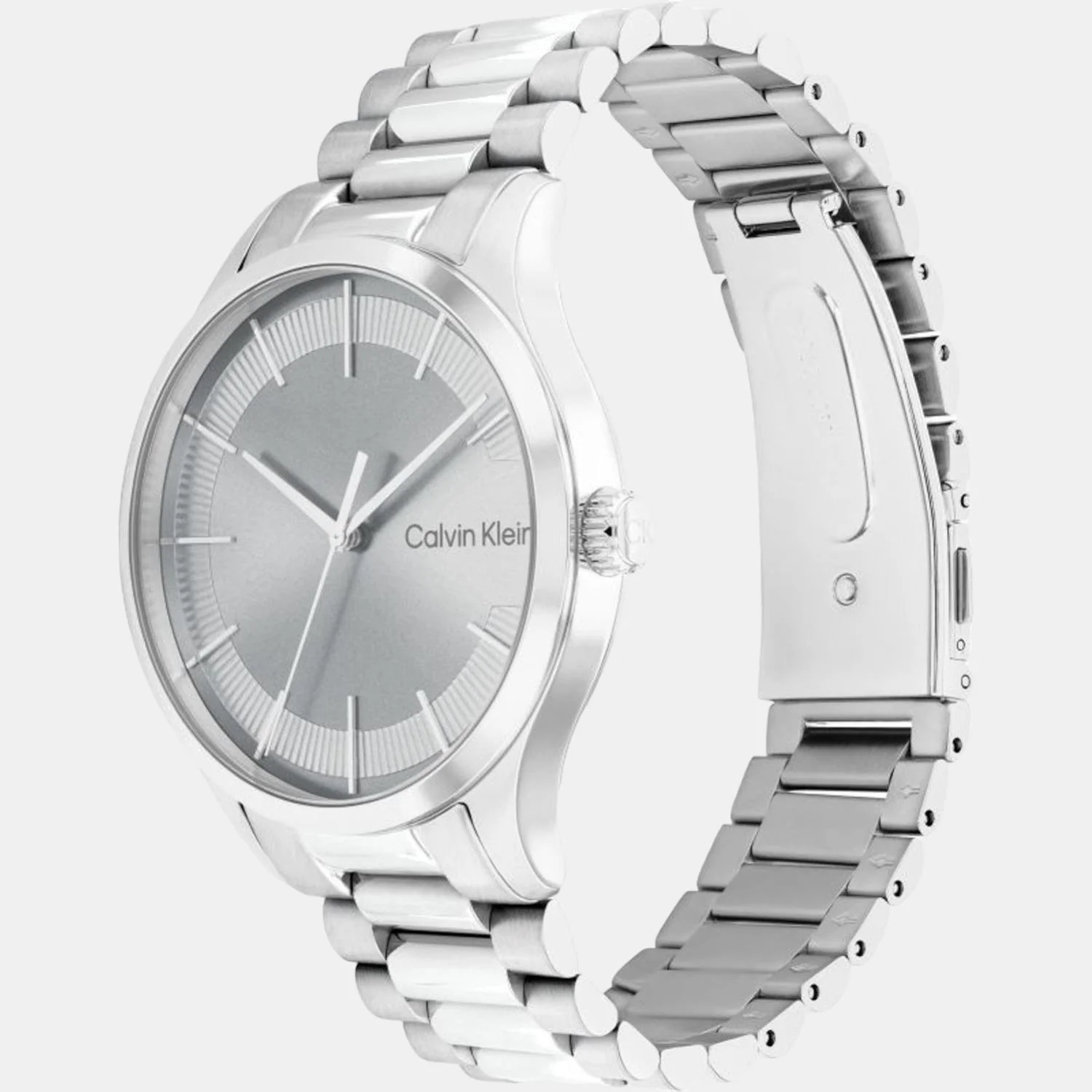 Ck Iconic Unisex Quartz Grey Dial Analog Stainless Steel Watch 25200036 - Image 2
