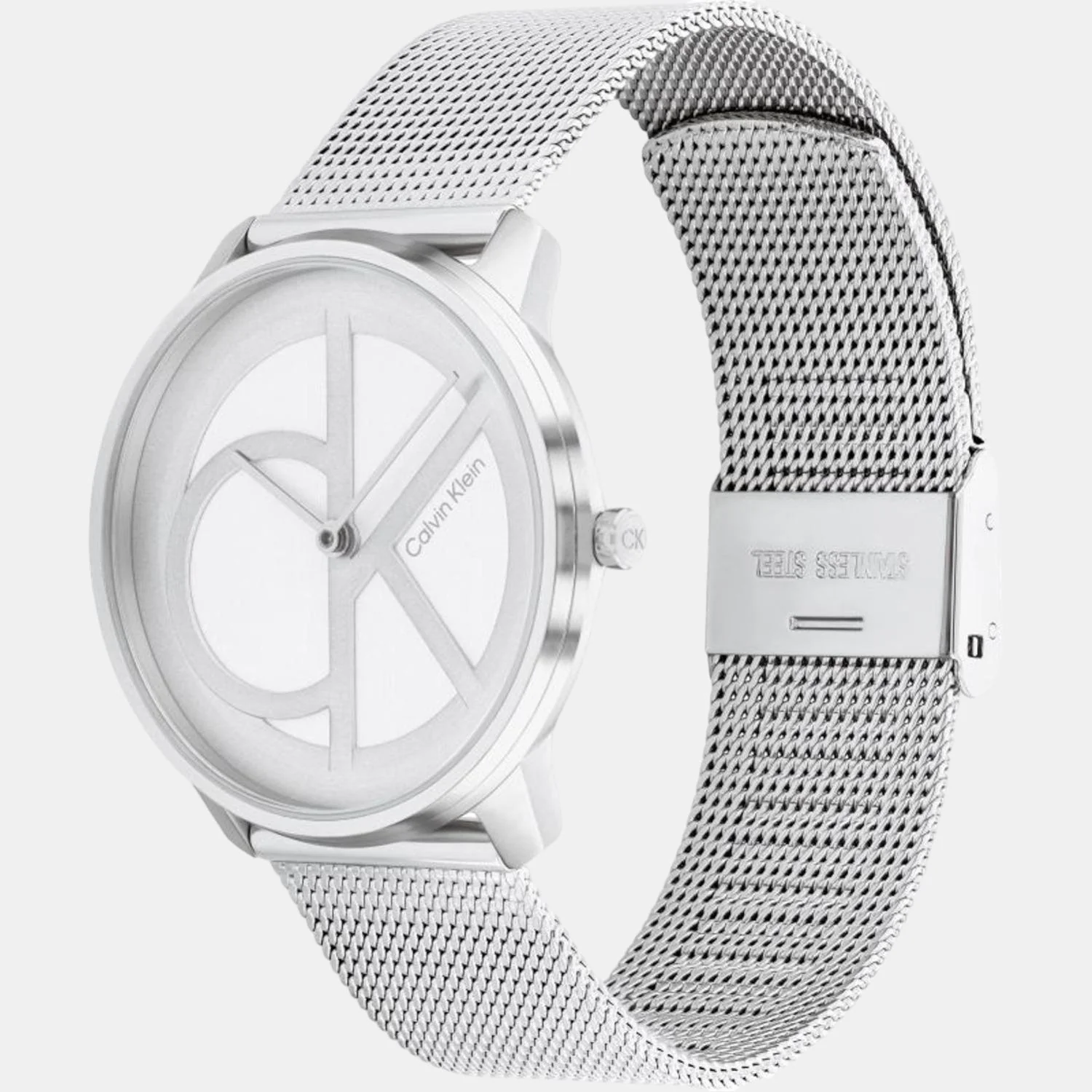 Ck Iconic Unisex Quartz Silver Dial Analog Stainless Steel Watch 25200032 - Image 2