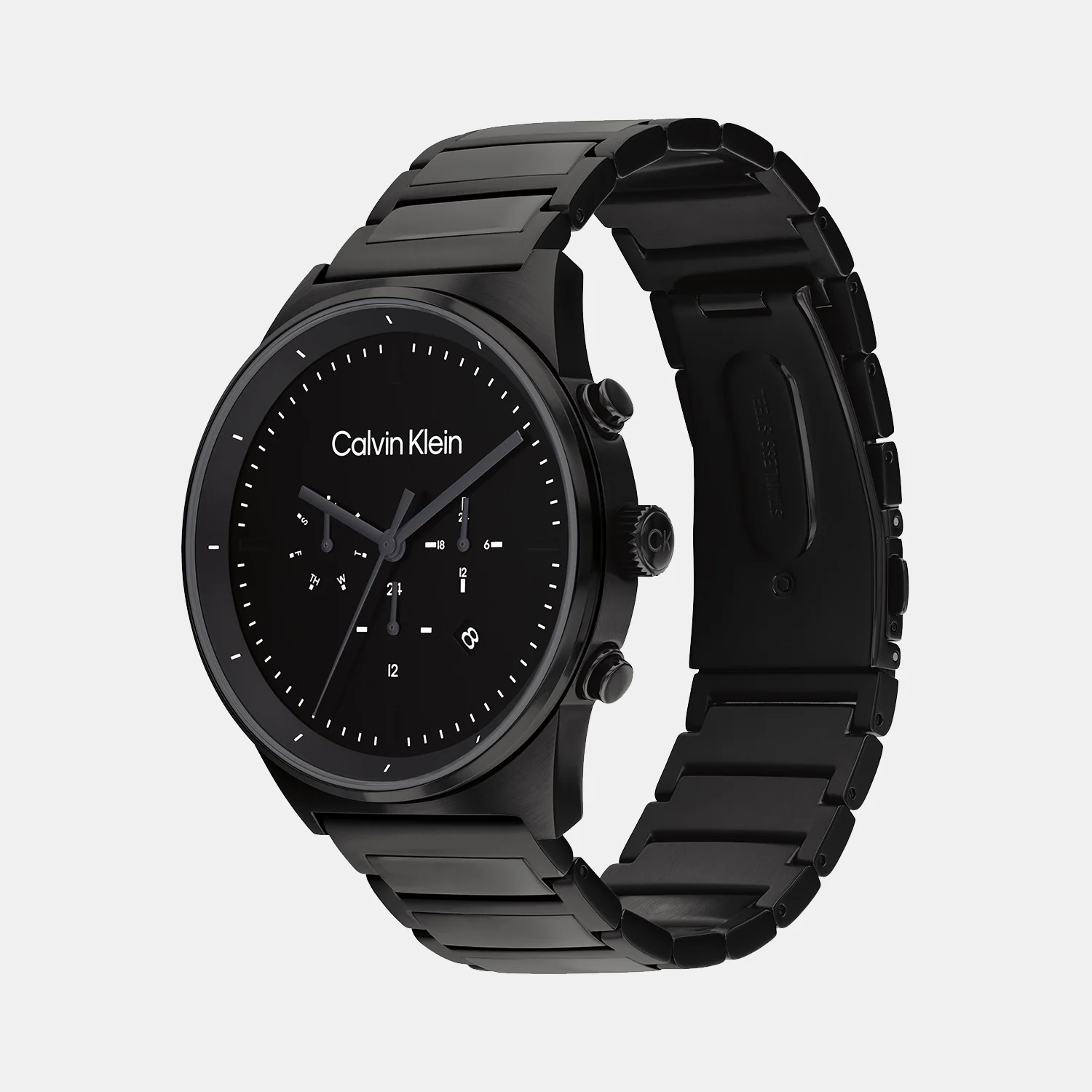 Ck Impressive Men Quartz Black Dial Chronograph Stainless Steel Watch 25200295 - Image 2