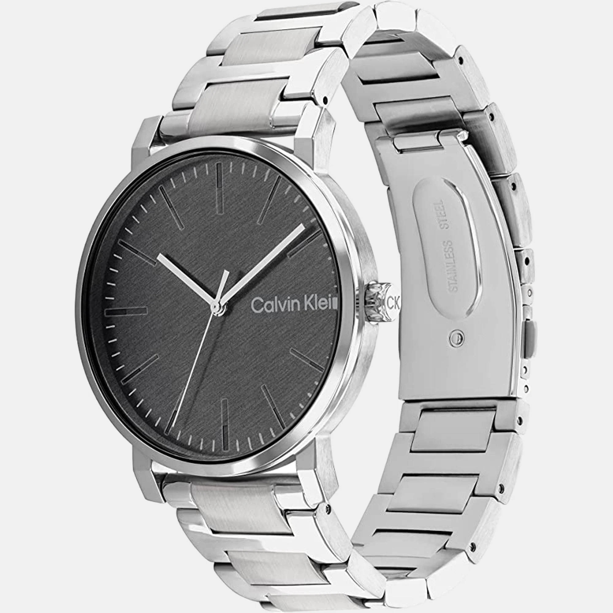 Ck Slate Men Quartz Black Dial Analog Stainless Steel Watch 25200256 - Image 2