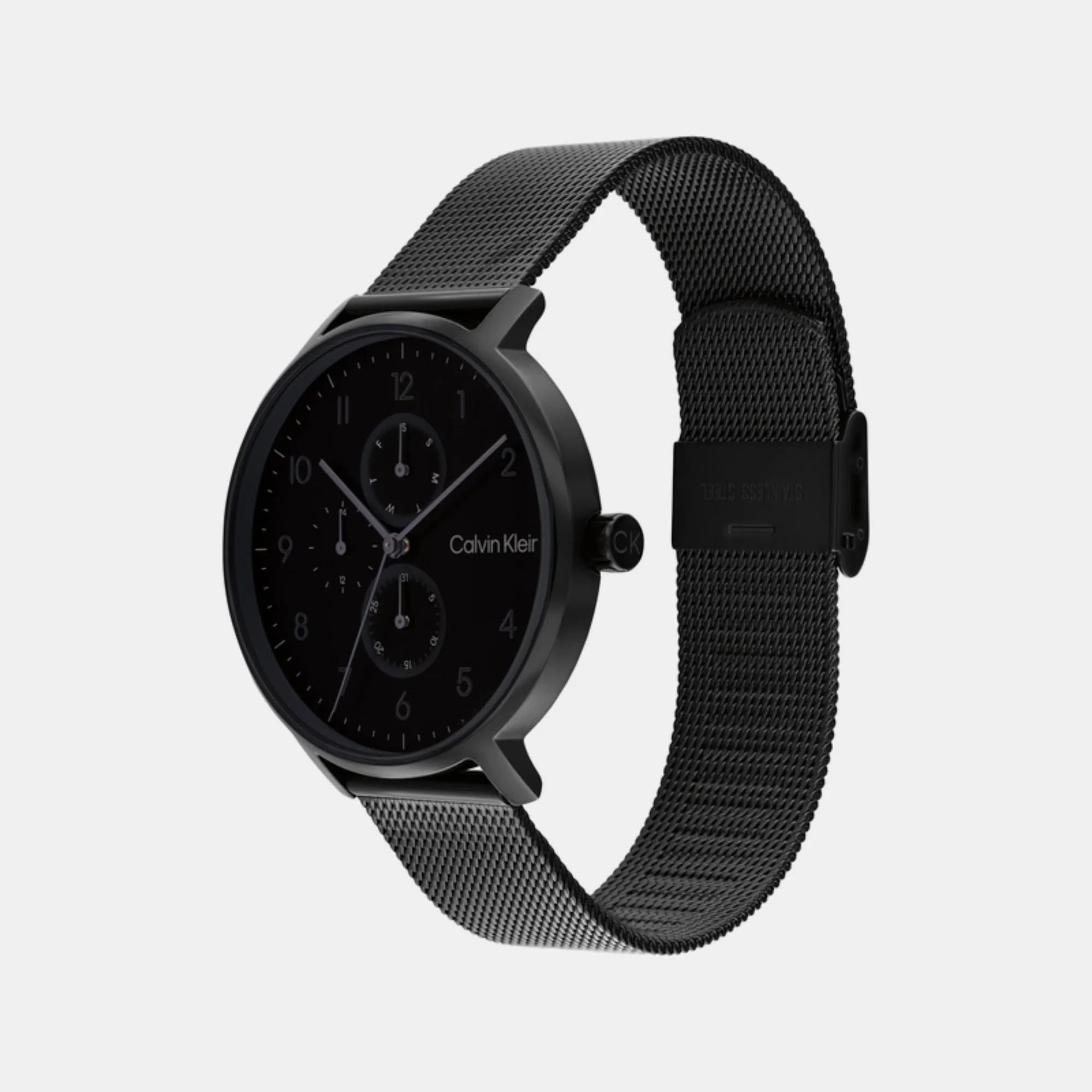 Ck Stun Unisex Quartz Black Dial Analog Mesh Watch 25200401 - Image 2