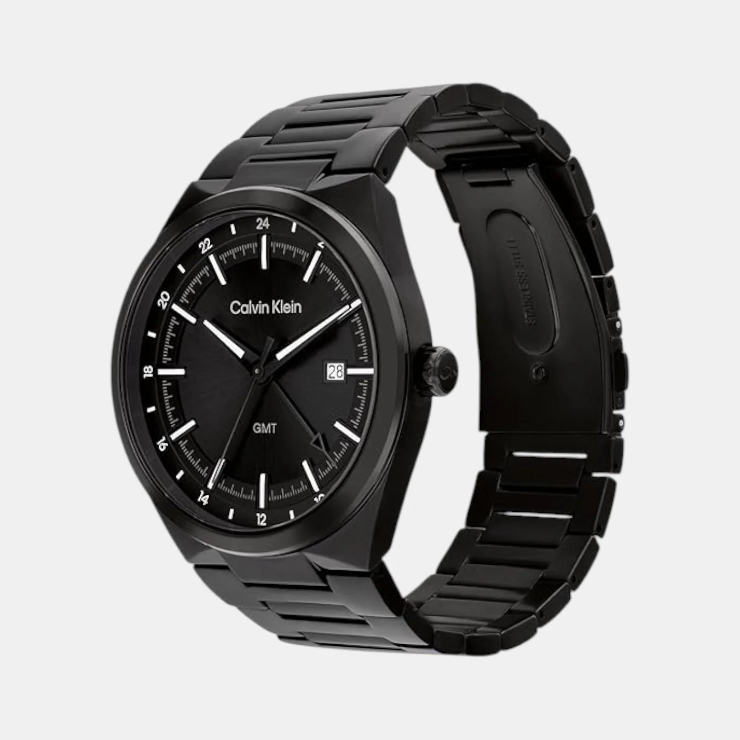 Distinguish Men Quartz Black Dial Analog Stainless Steel Watch 25200490 - Image 2