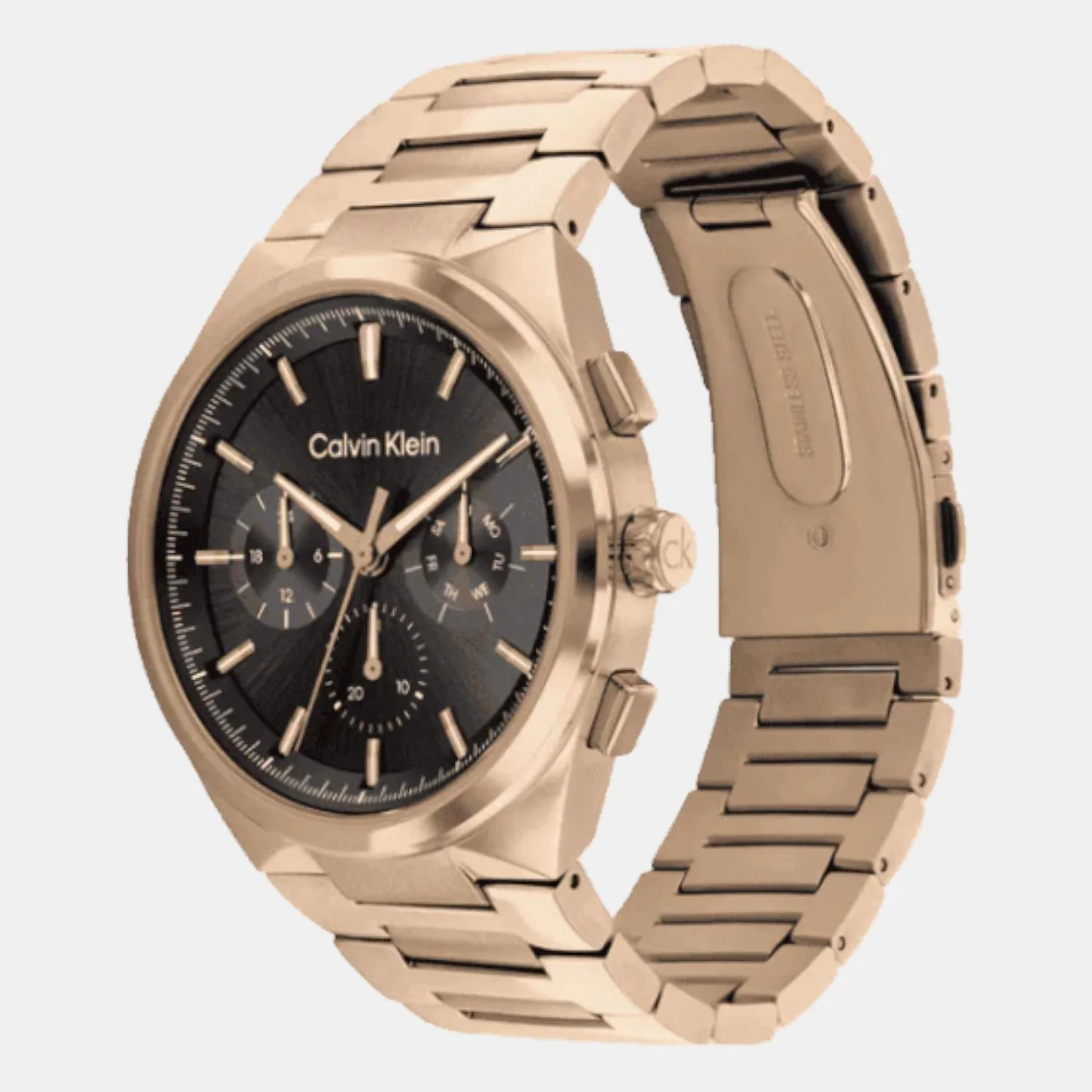 Distinguish Men Quartz Black Dial Multi-Function Stainless Steel Watch 25200506 - Image 2