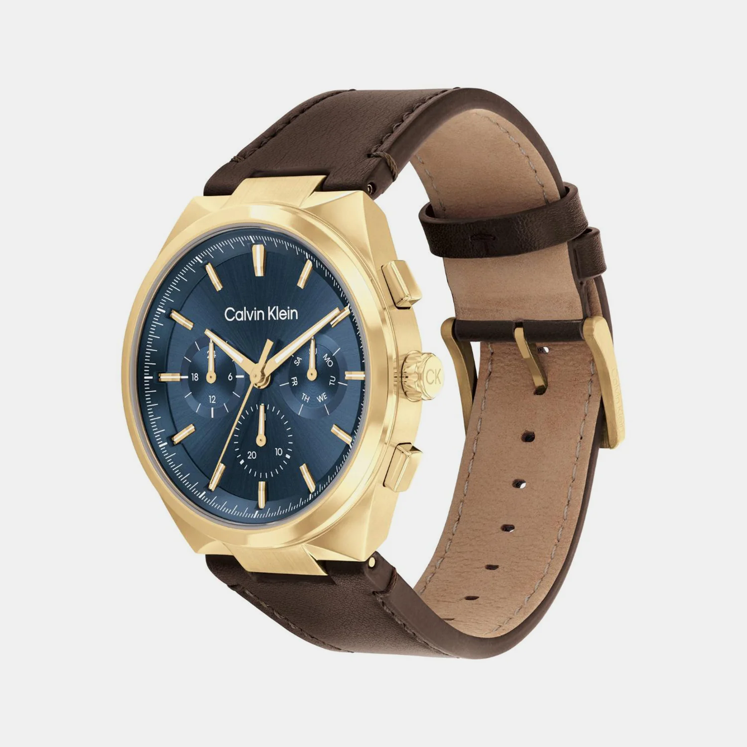 Distinguish Men Quartz Dark Blue Dial Multi-Function Leather Watch 25200445 - Image 2