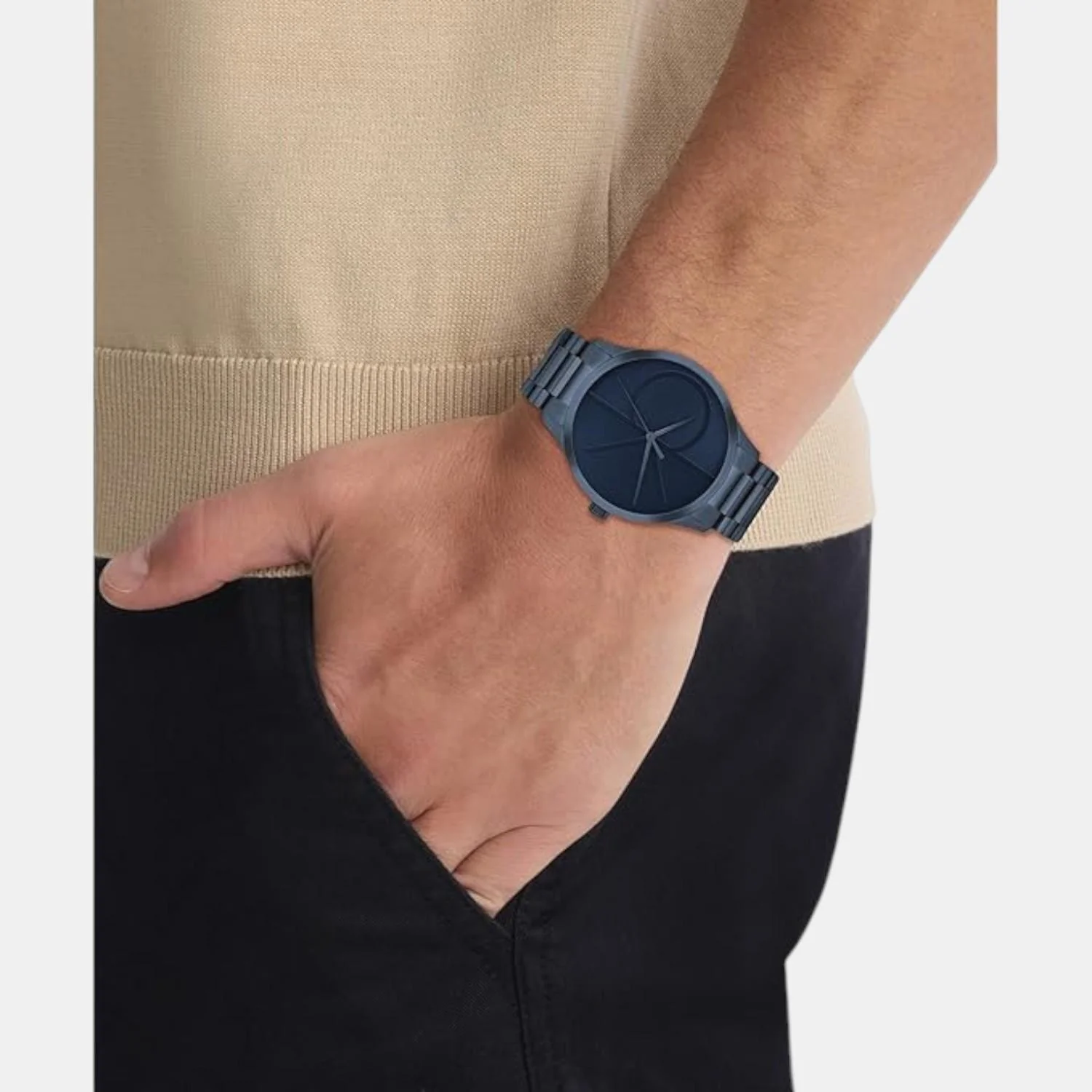 Iconic Men Quartz Blue Dial Analog Stainless Steel Watch 25300026 - Image 4