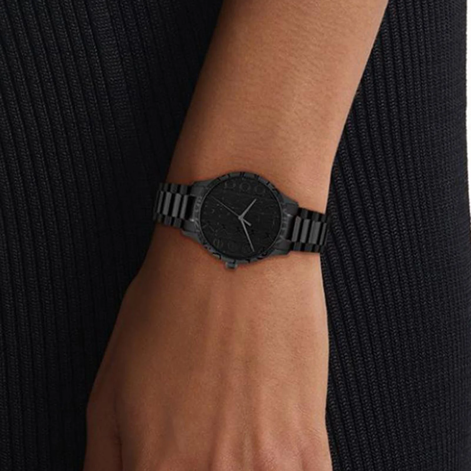 Iconic Unisex Quartz Black Dial Analog Stainless Steel Watch 25200344 - Image 3