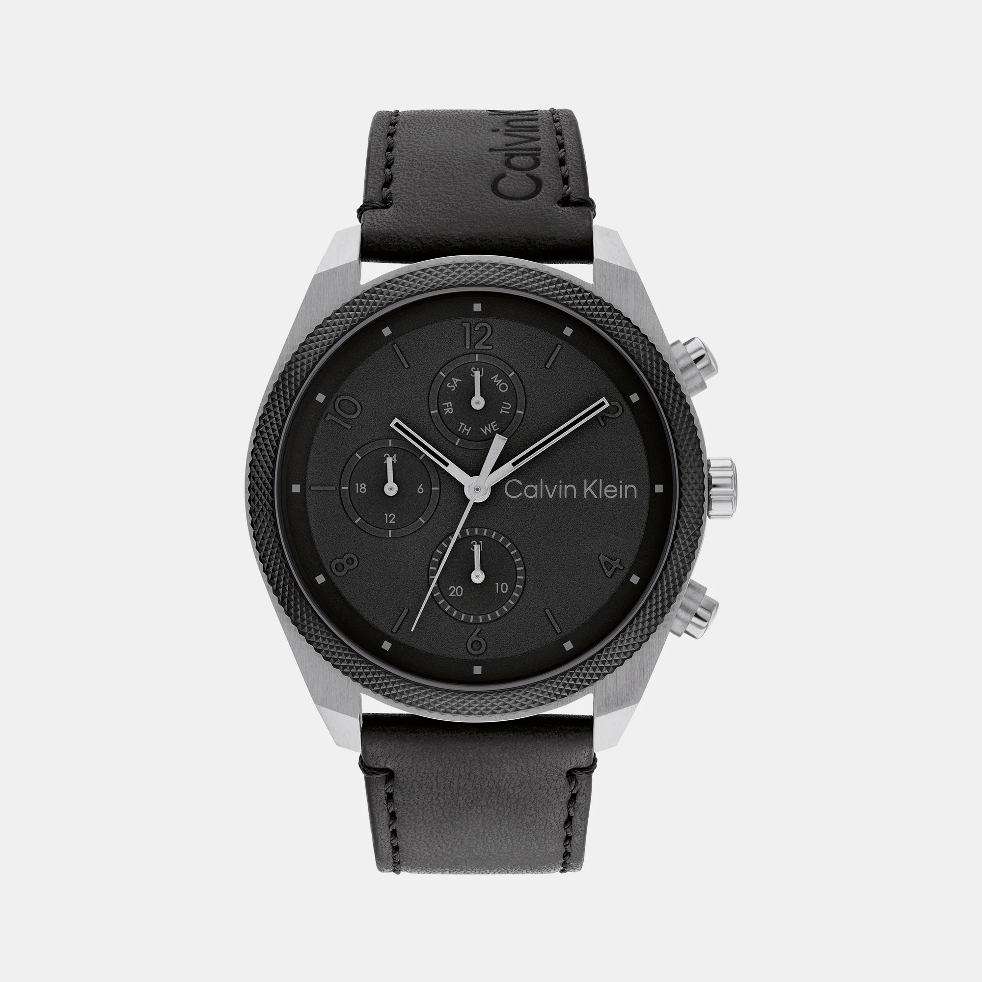 Impact Men Quartz Black Dial Chronograph Leather Watch 25200364 - Image 2