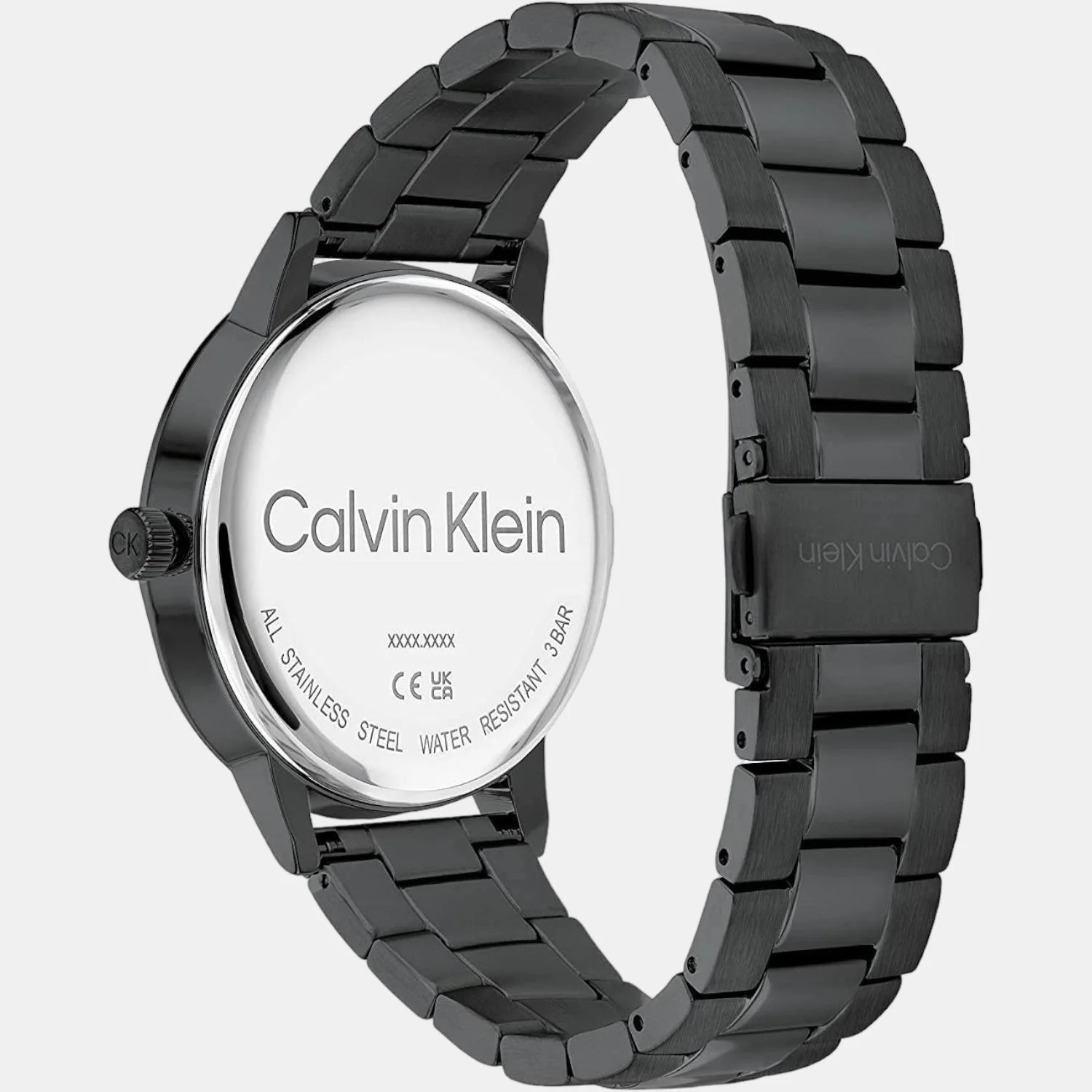Linked Bracelet Men Quartz Black Dial Analog Stainless Steel Watch 25200057 - Image 3