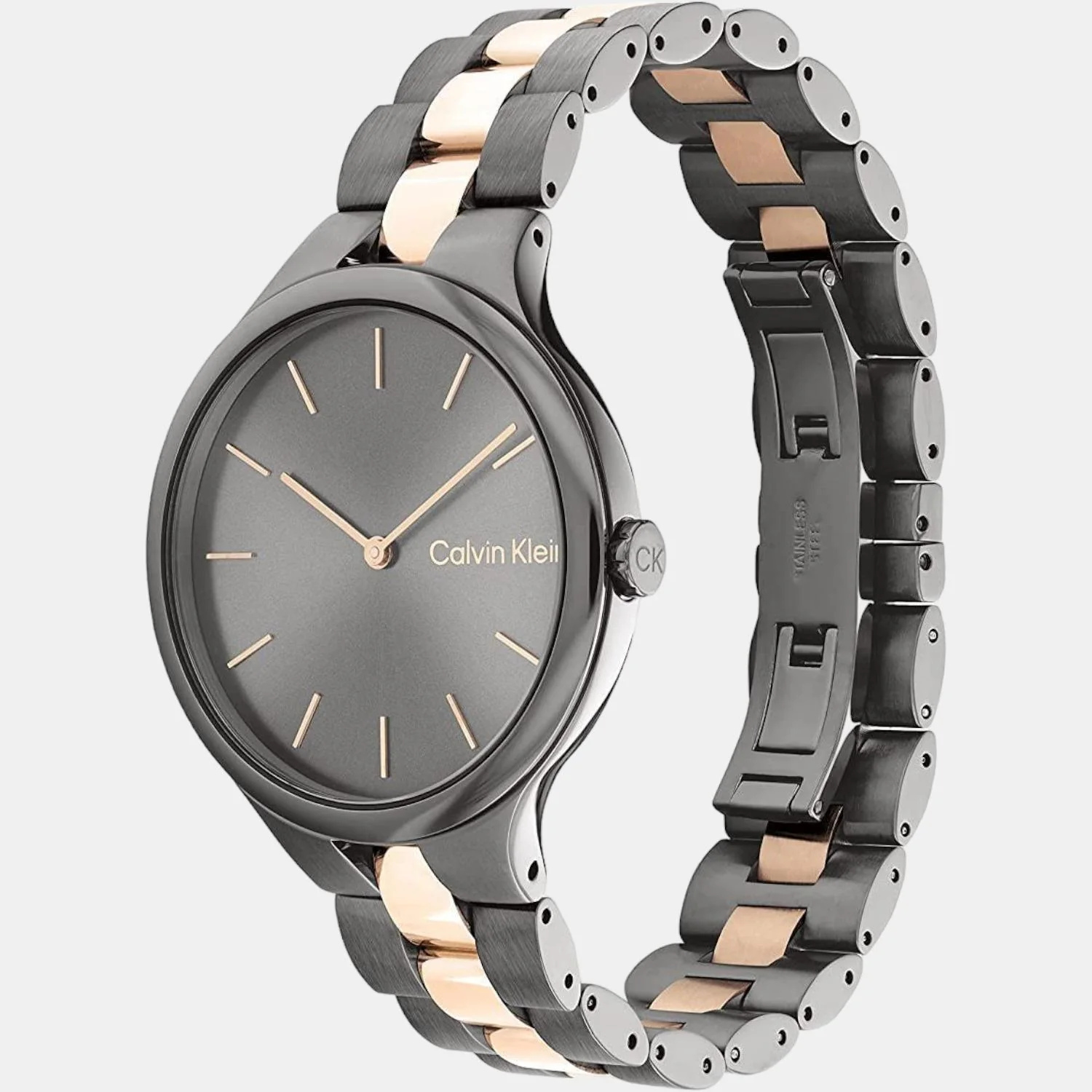 Linked Bracelet Women Quartz Grey Dial Analog Stainless Steel Watch 25200127 - Image 2