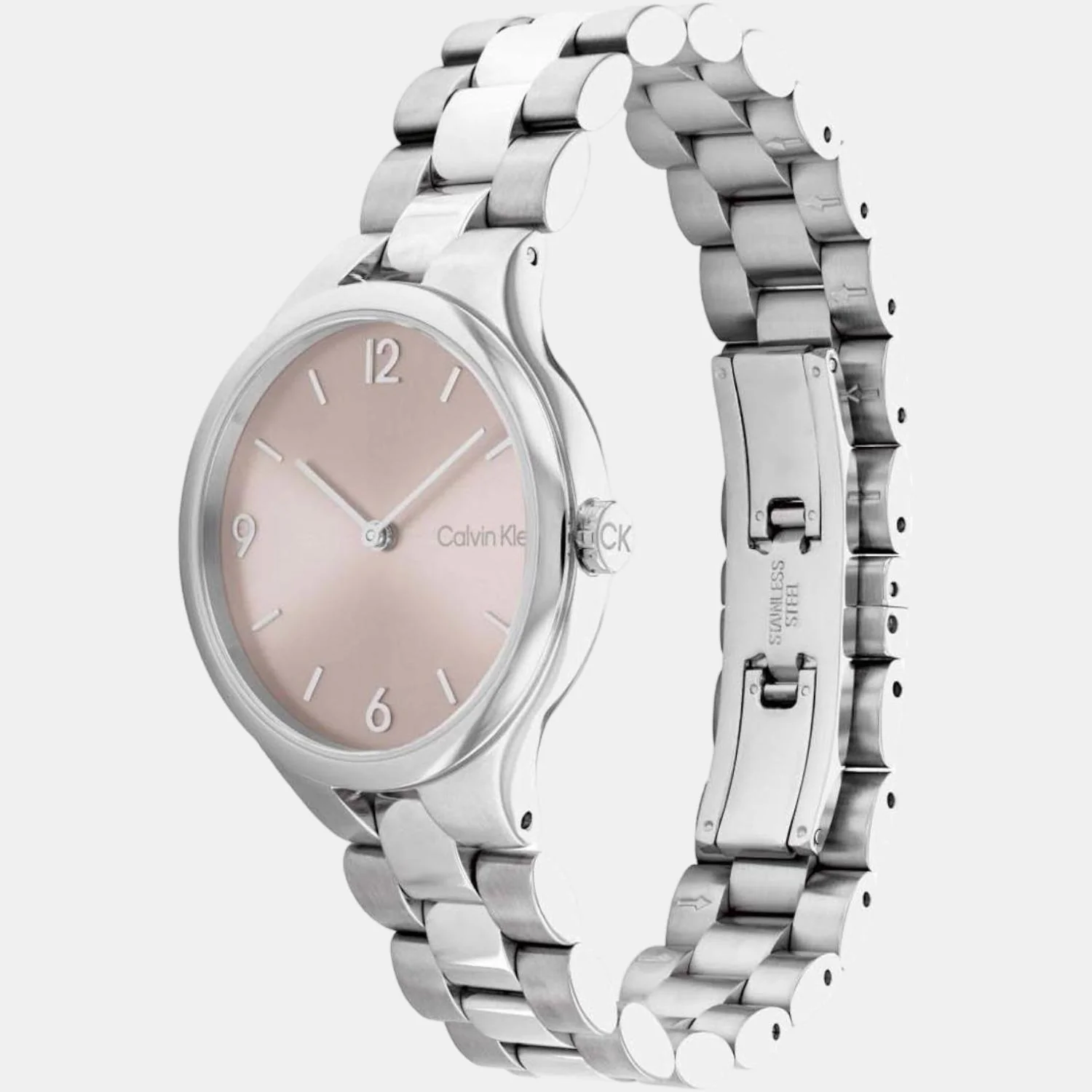 Linked Bracelet Women Quartz Pink Dial Analog Stainless Steel Watch 25200129 - Image 3
