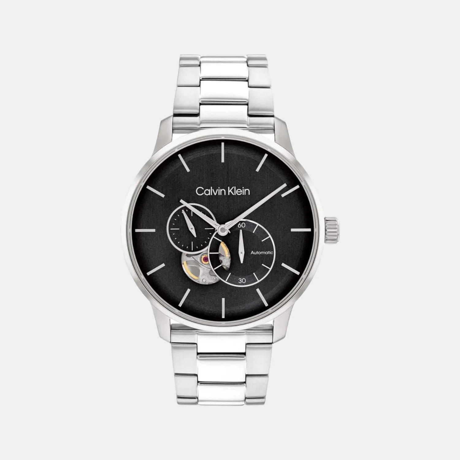 Men Quartz Black Dial Chronograph Stainless Steel Watch 25200148
