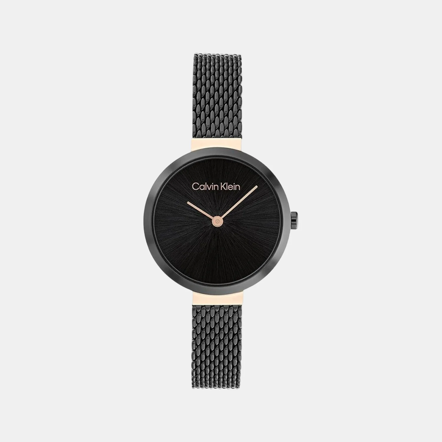 Minimalistic T Bar Women Quartz Black Dial Analog Mesh Watch 25200084