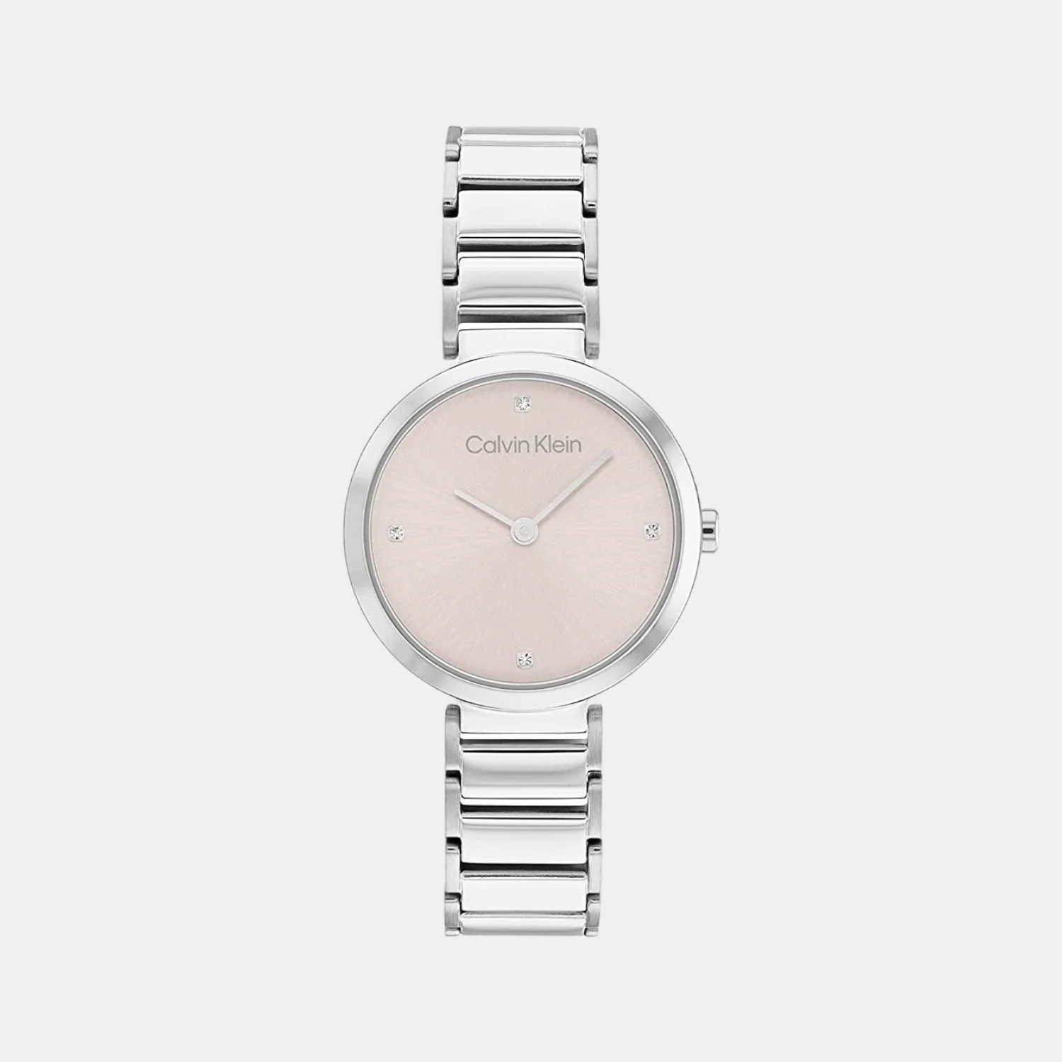 Minimalistic T Bar Women Quartz Pink Dial Analog Stainless Steel Watch 25200138