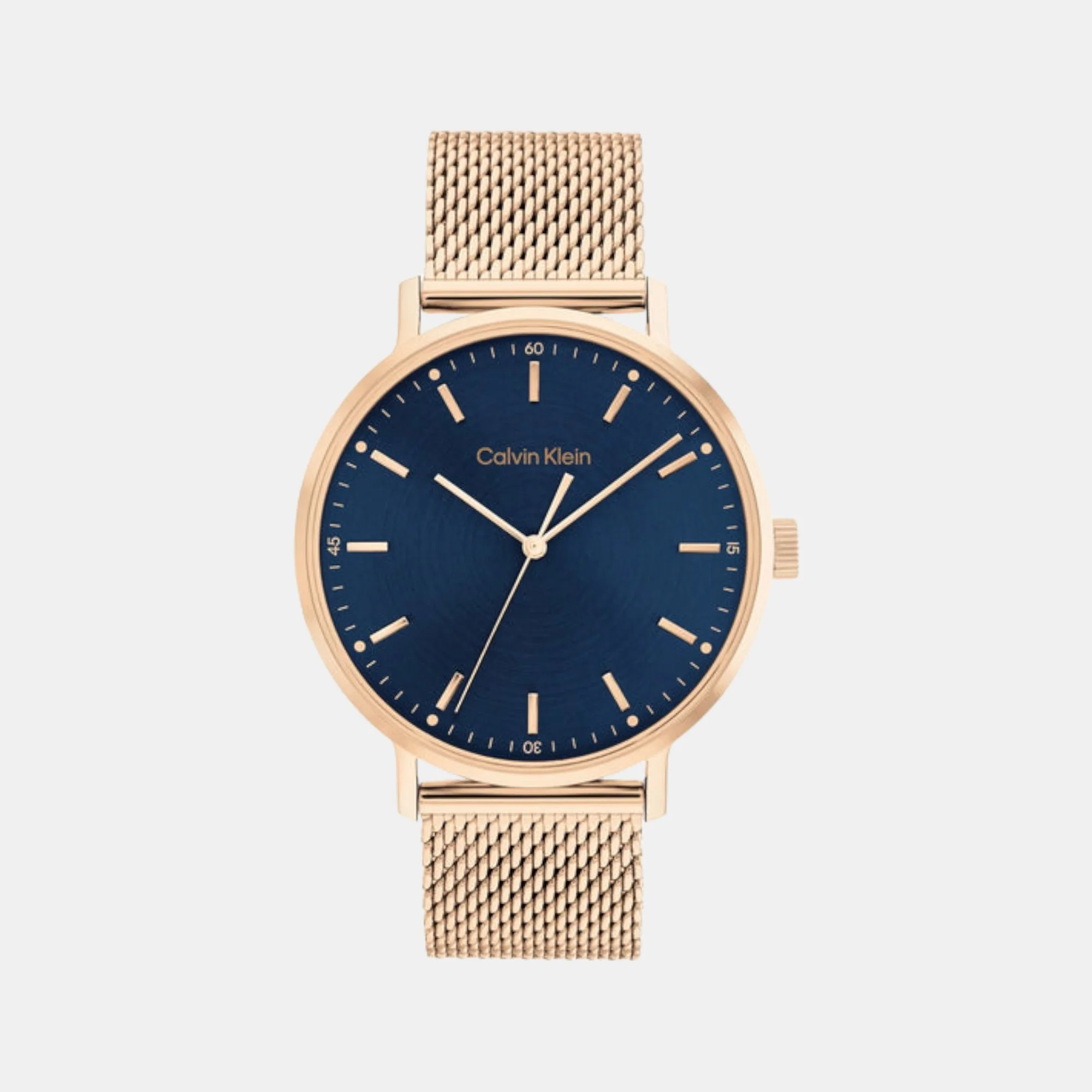 Modern Men Quartz Blue Dial Analog Stainless Steel Watch 25200314