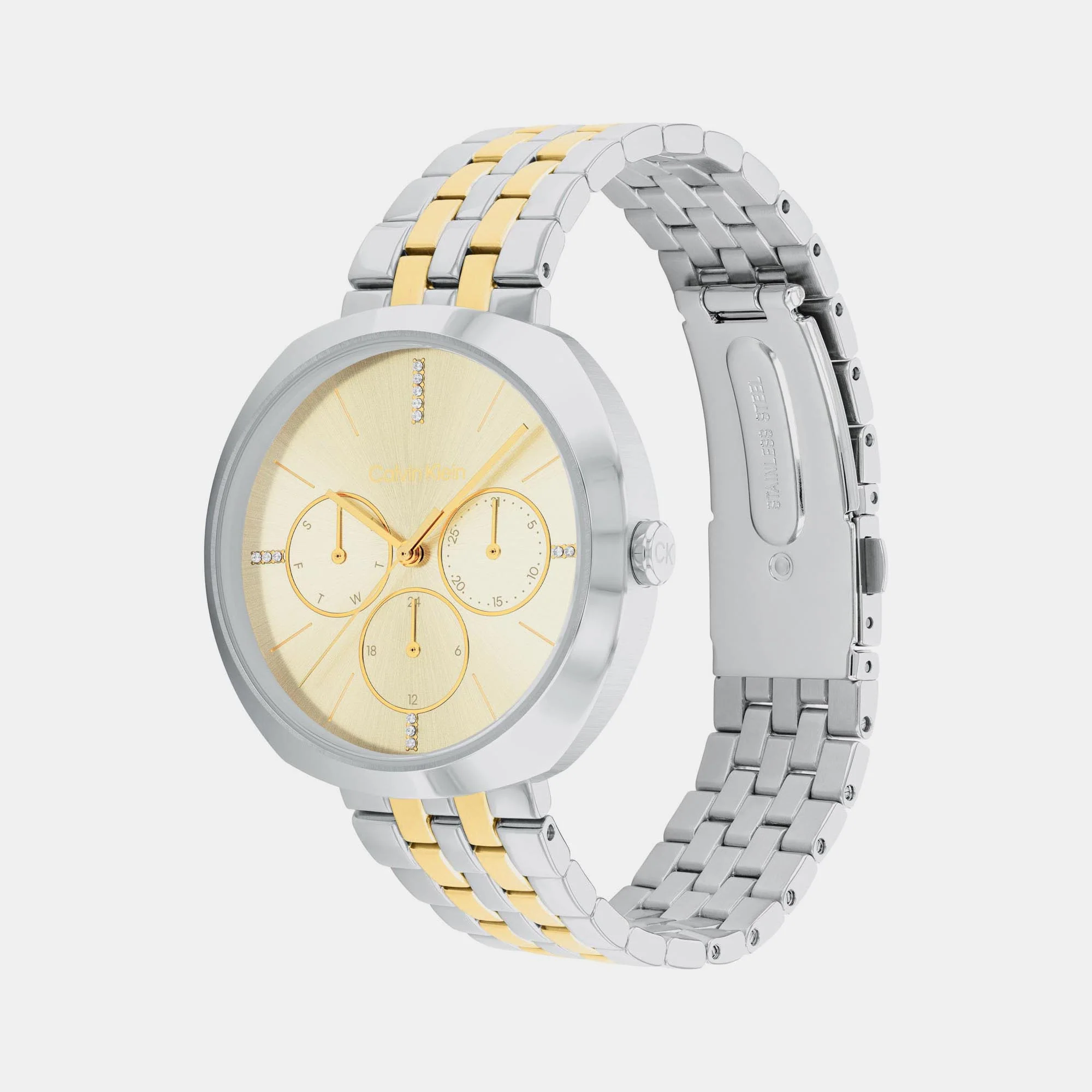 Shape Women Quartz Champagne Dial Analog Stainless Steel Watch 25200418 - Image 2