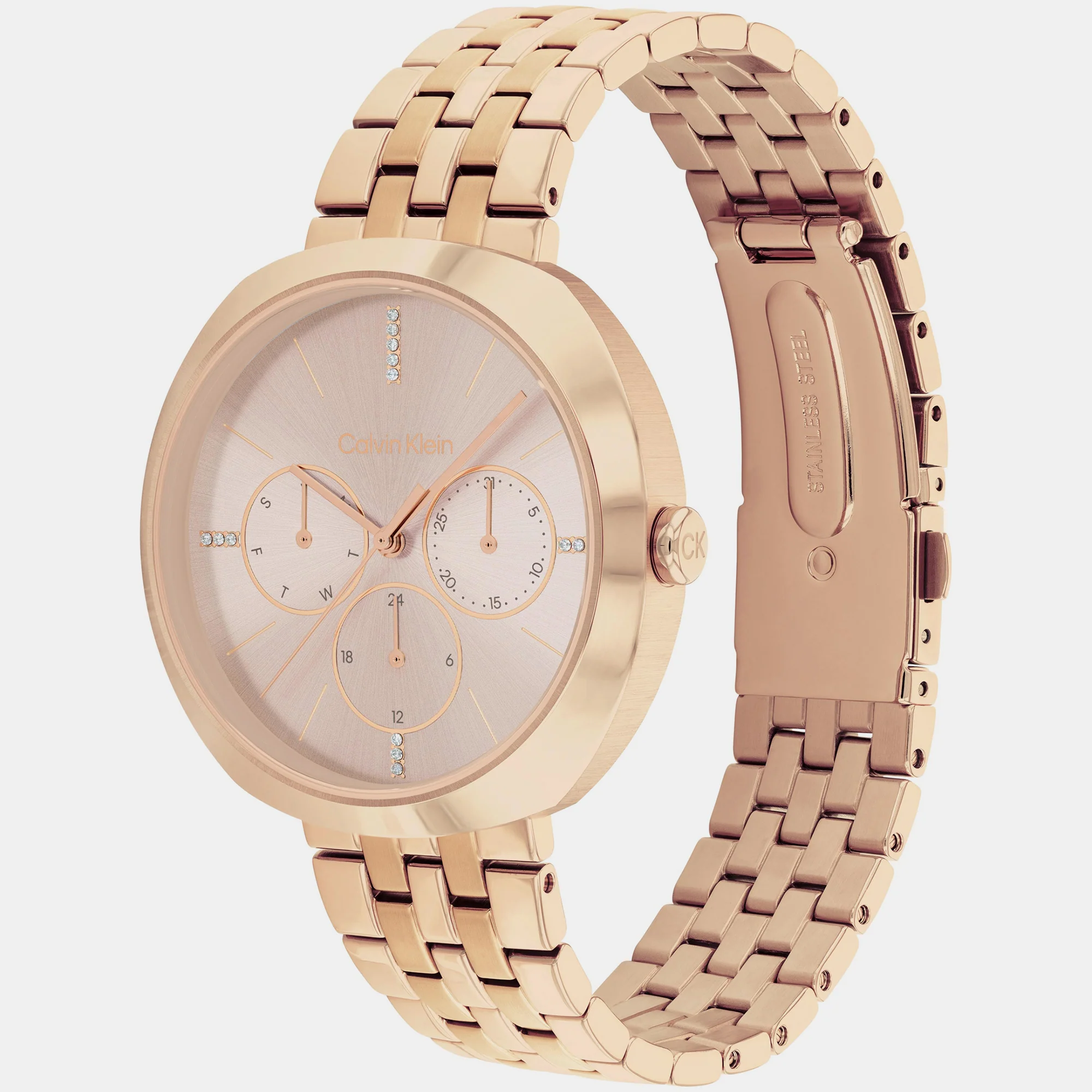 Shape Women Quartz Gold Dial Multi-Function Stainless Steel Watch 25200419 - Image 3