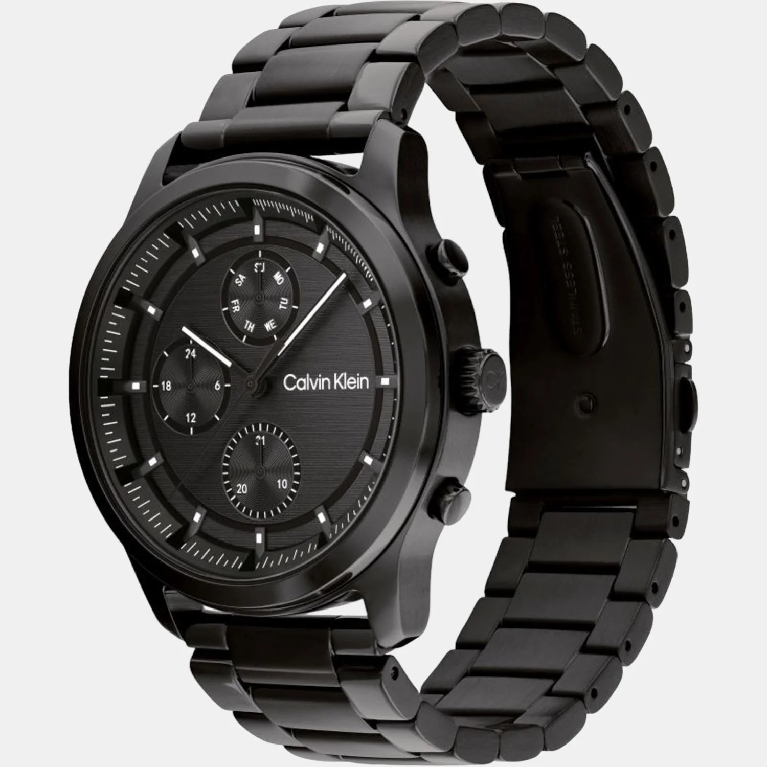 Sport Men Quartz Black Dial Chronograph Stainless Steel Watch 25200209 - Image 3