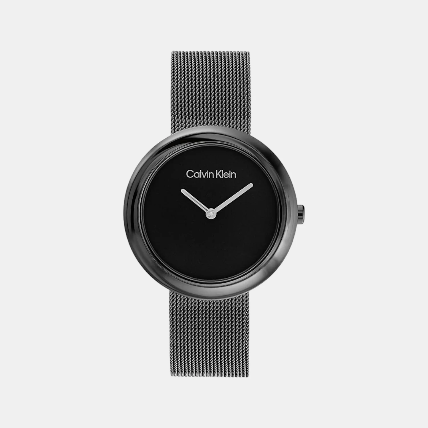 Twisted Bezel Women Quartz Black Dial Analog Stainless Steel Watch 25200015