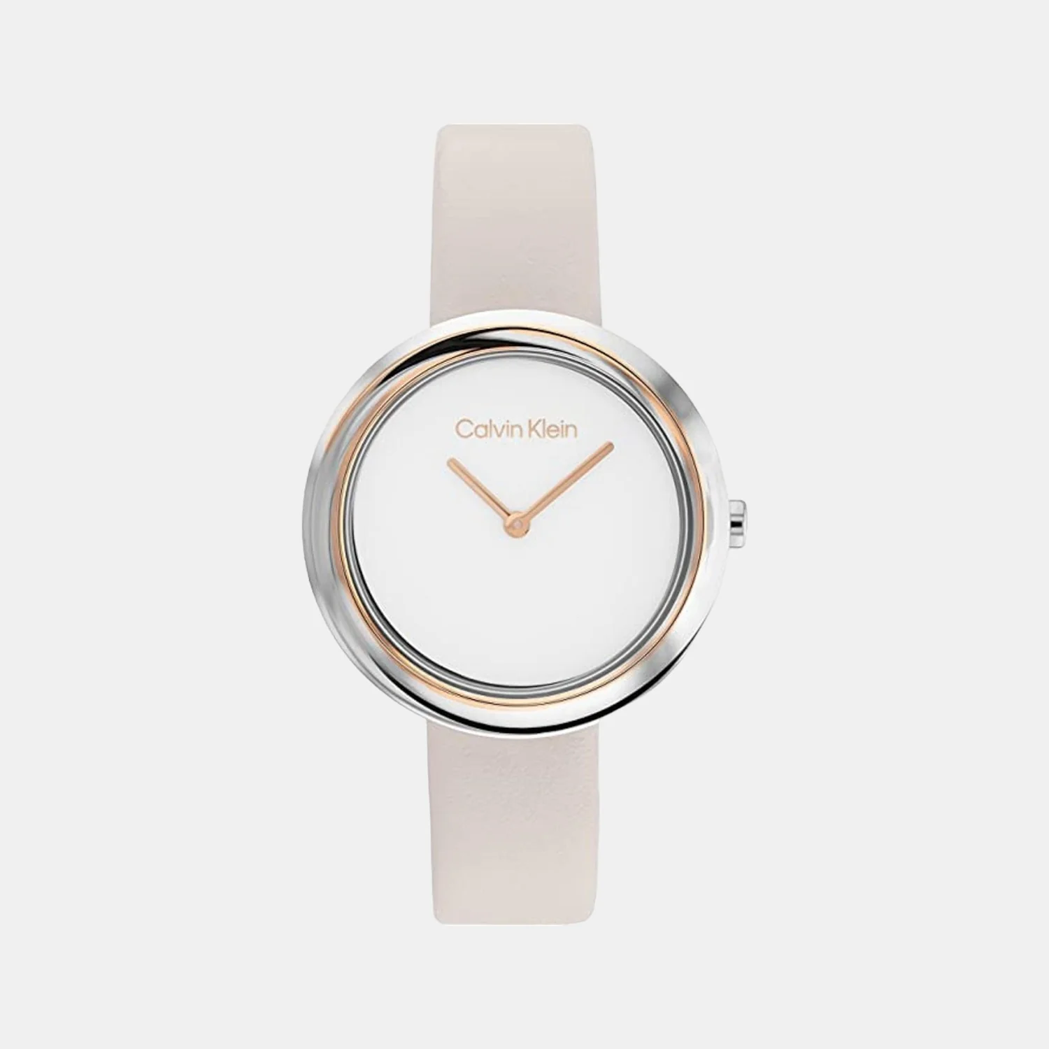 Twisted Bezel Women Quartz White Dial Analog Stainless Steel Watch 25200094