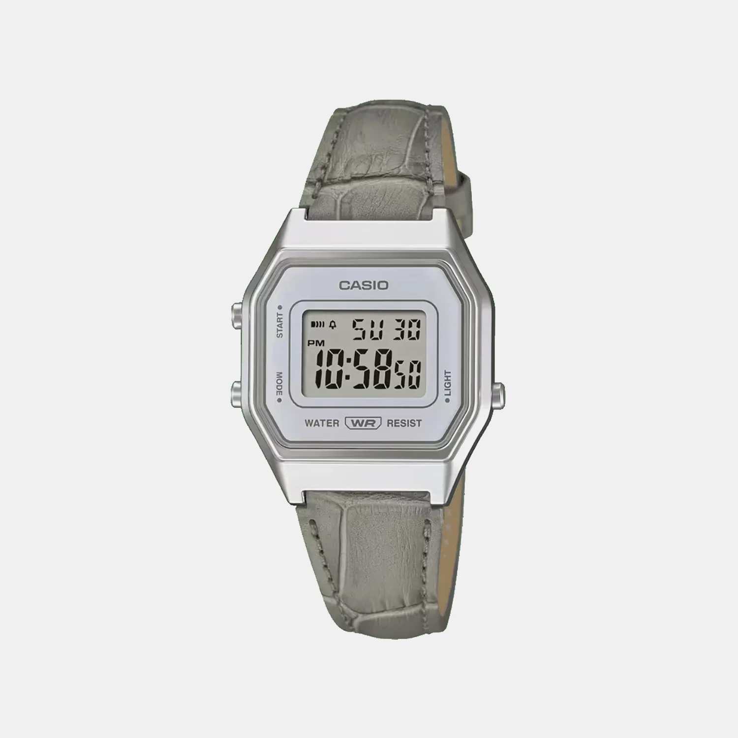 Classics Men Quartz Grey Dial Digital Leather Watch D424