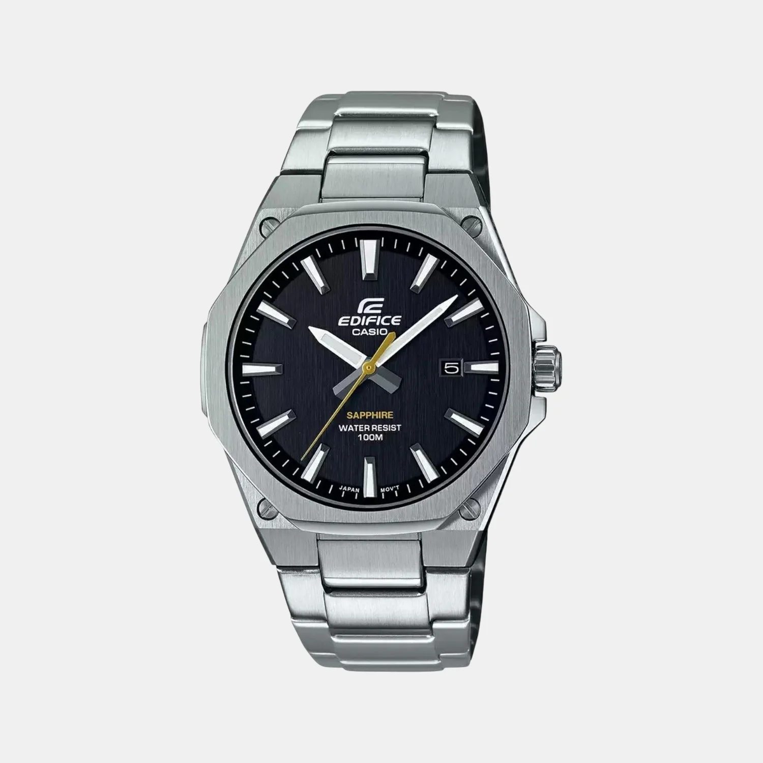 Edifice Men Quartz Black Dial Analog Stainless Steel Watch ED539