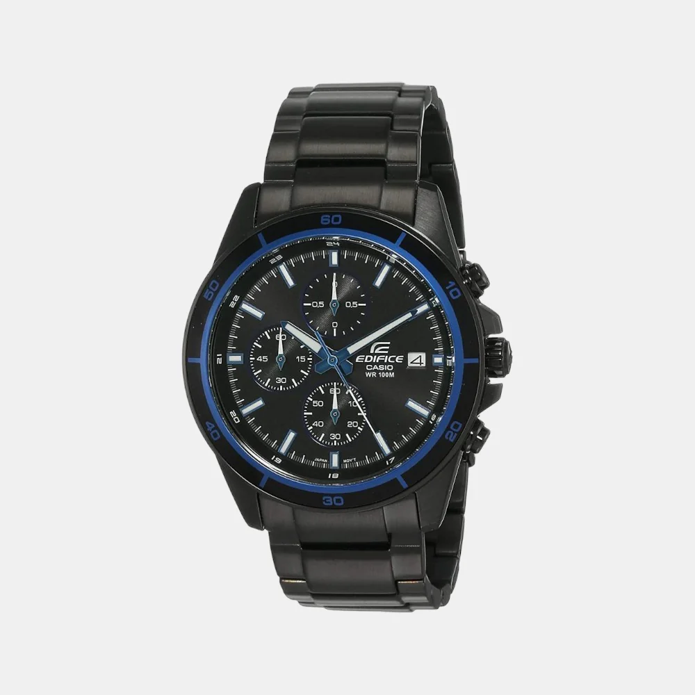 Edifice Men Quartz Black Dial Analog Stainless Steel Watch EX205
