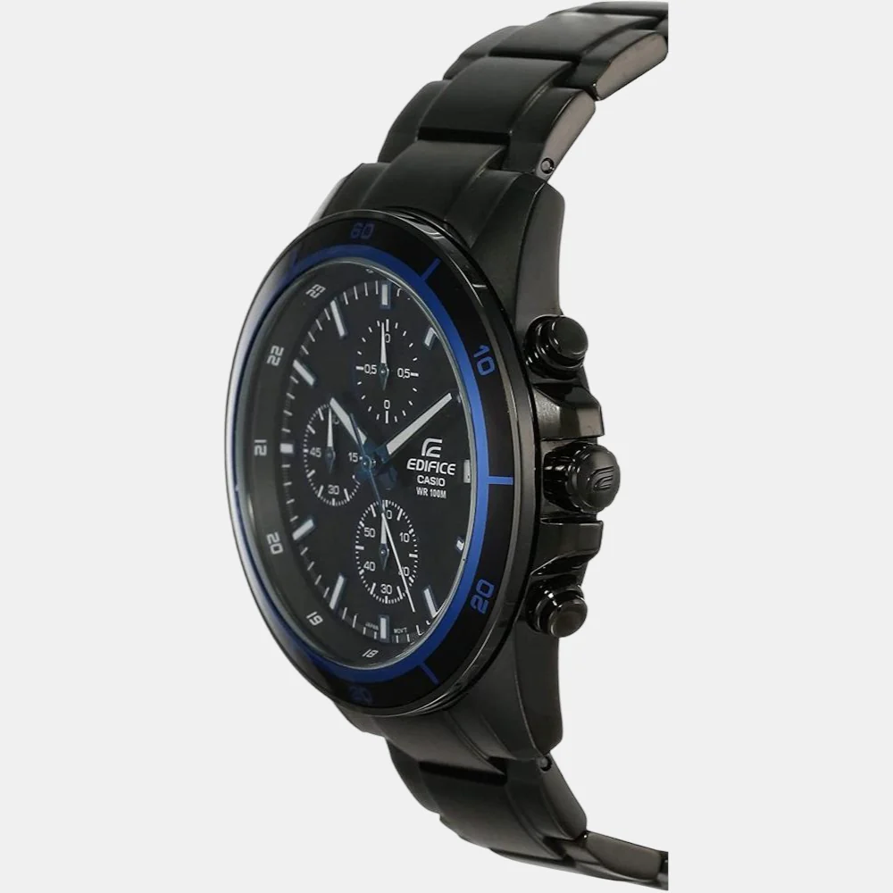 Edifice Men Quartz Black Dial Analog Stainless Steel Watch EX205 - Image 2